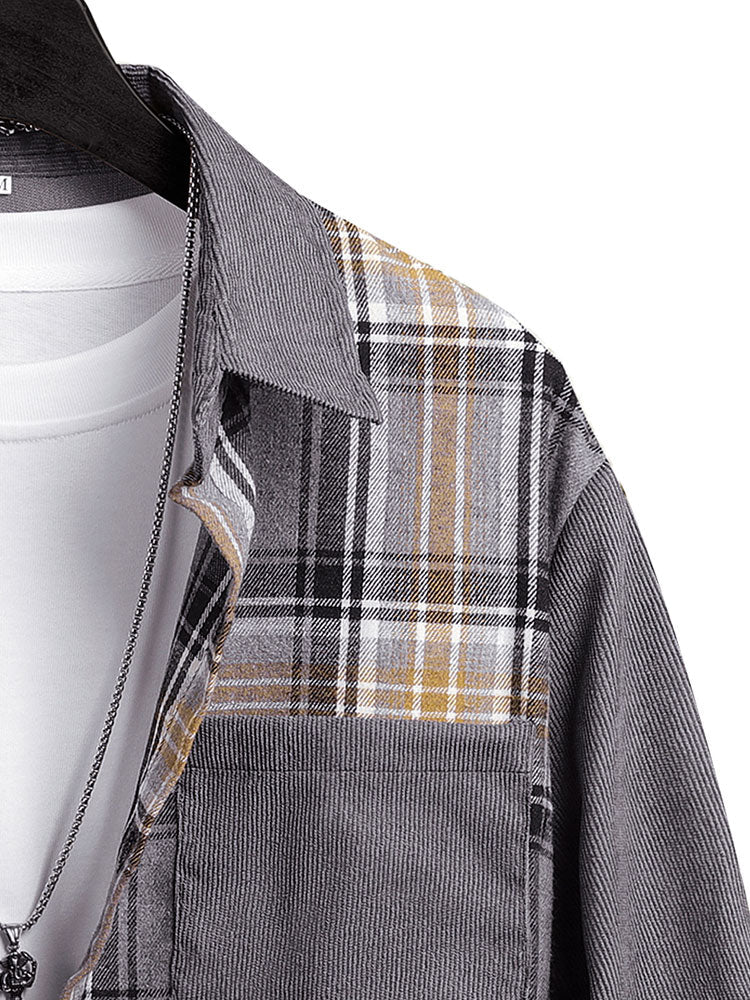 Allyn® | Corduroy Check Patchwork Shirt - Image 4