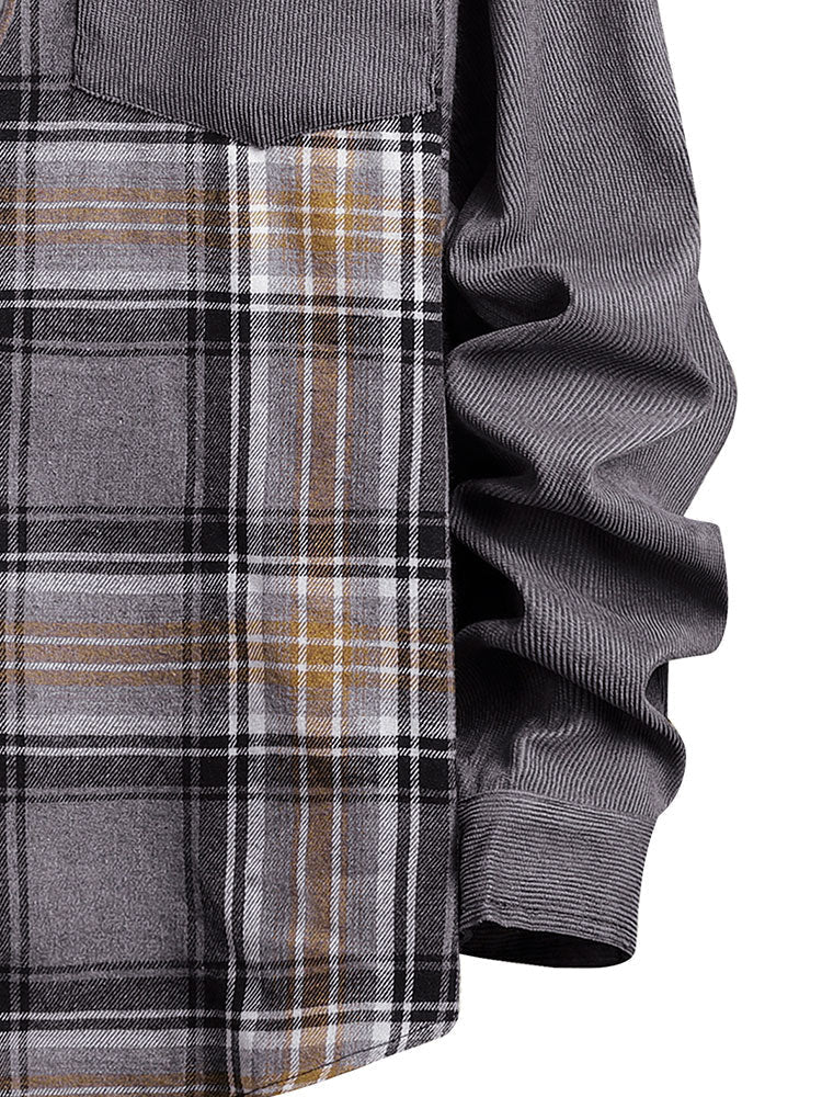 Allyn® | Corduroy Check Patchwork Shirt - Image 5