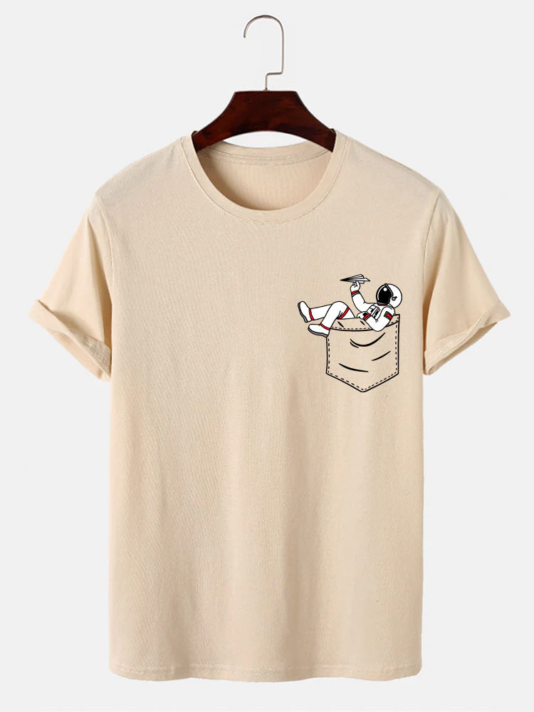 Almas® | Astronaut Pocket Print T-Shirt - Image 12