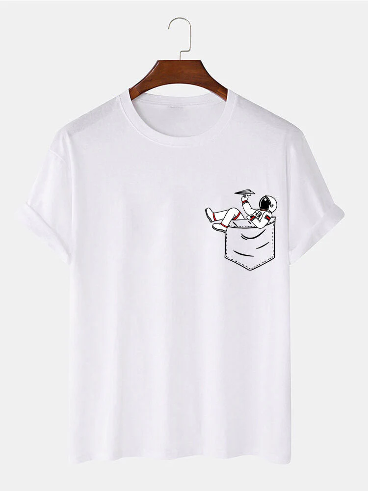 Almas® | Astronaut Pocket Print T-Shirt - Image 3