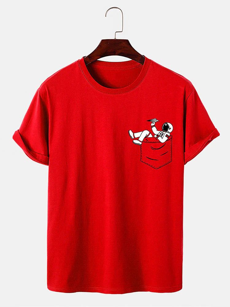 Almas® | Astronaut Pocket Print T-Shirt - Image 9