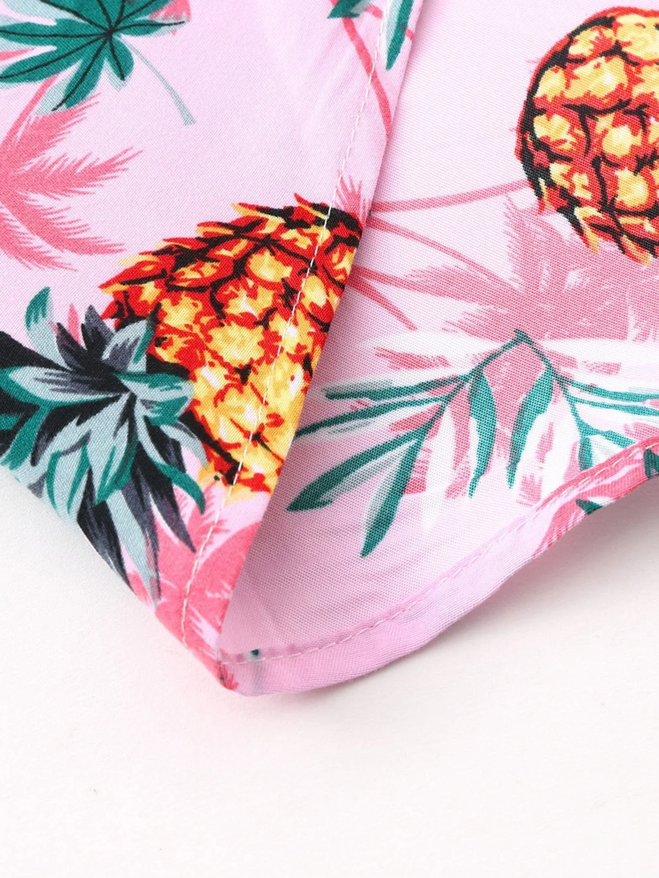 Almas® | Pineapple Palm Tree Print Button Up Shirt - Image 5