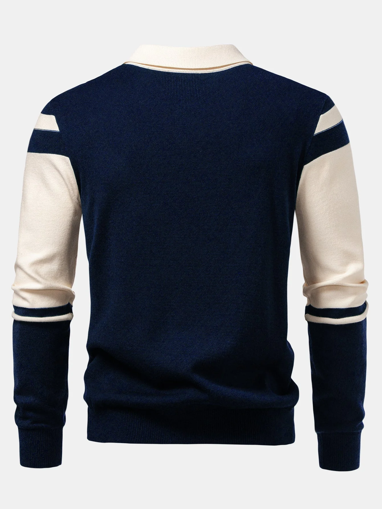 Alonso® | Long Sleeve Color Block Knit Polo Shirt - Image 11