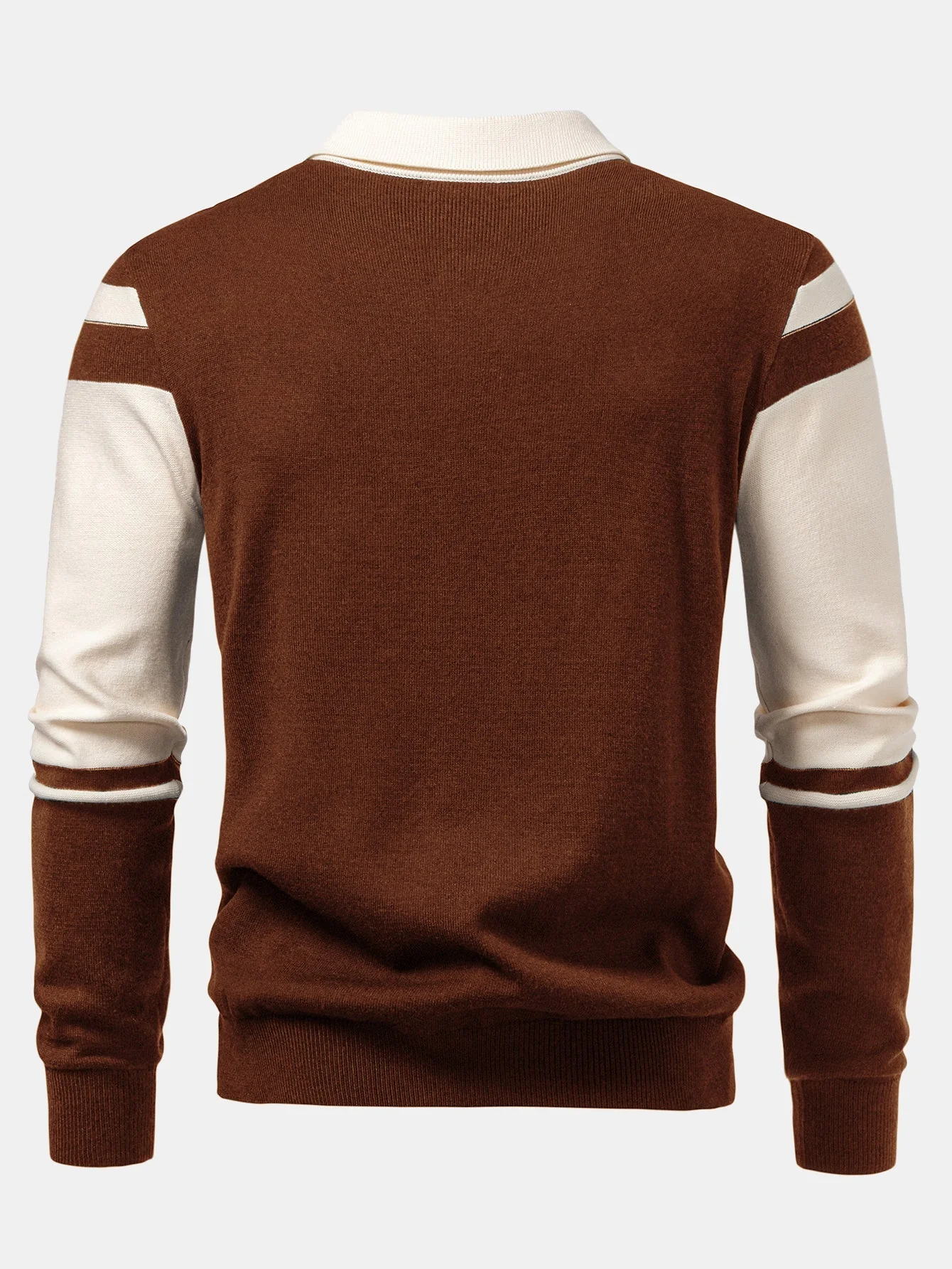 Alonso® | Long Sleeve Color Block Knit Polo Shirt - Image 13