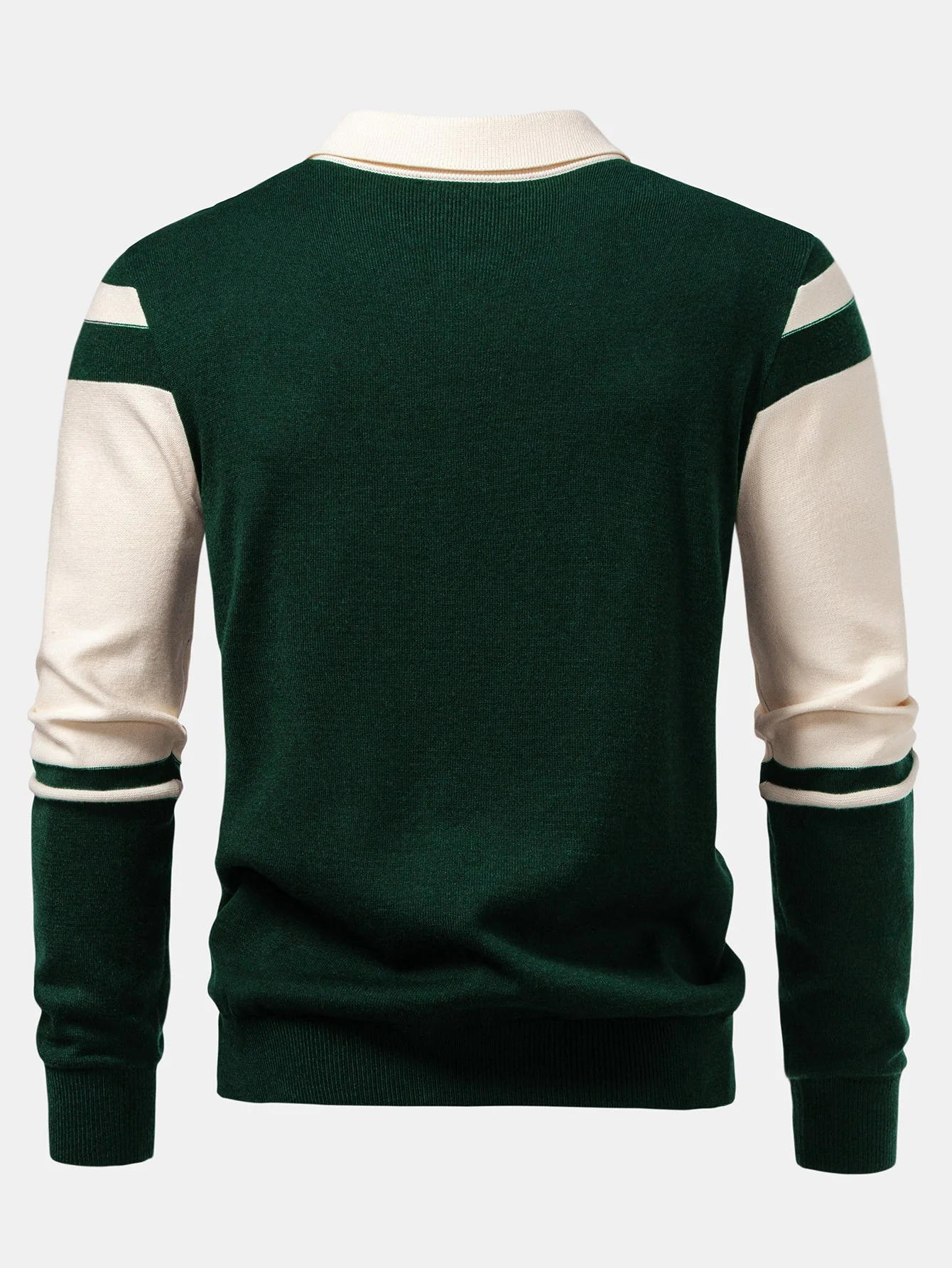 Alonso® | Long Sleeve Color Block Knit Polo Shirt - Image 7