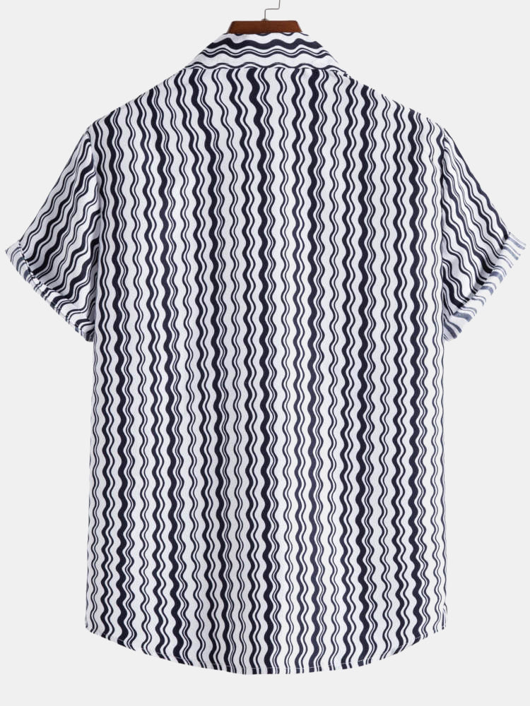 Alonso® | Wave Stripes Cotton Shirts - Image 2