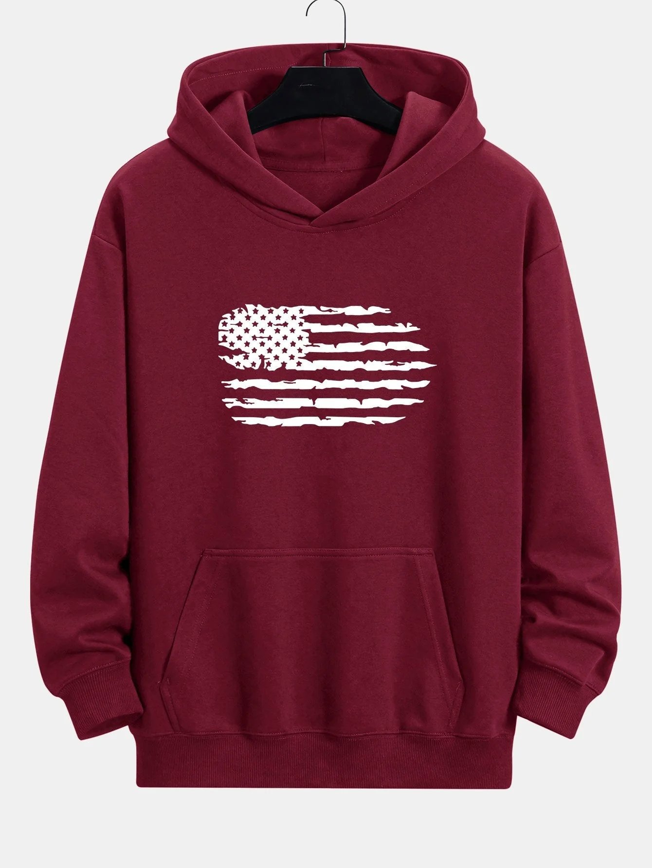 Alonso | American Flag Print Relax Fit Hoodie - Image 7