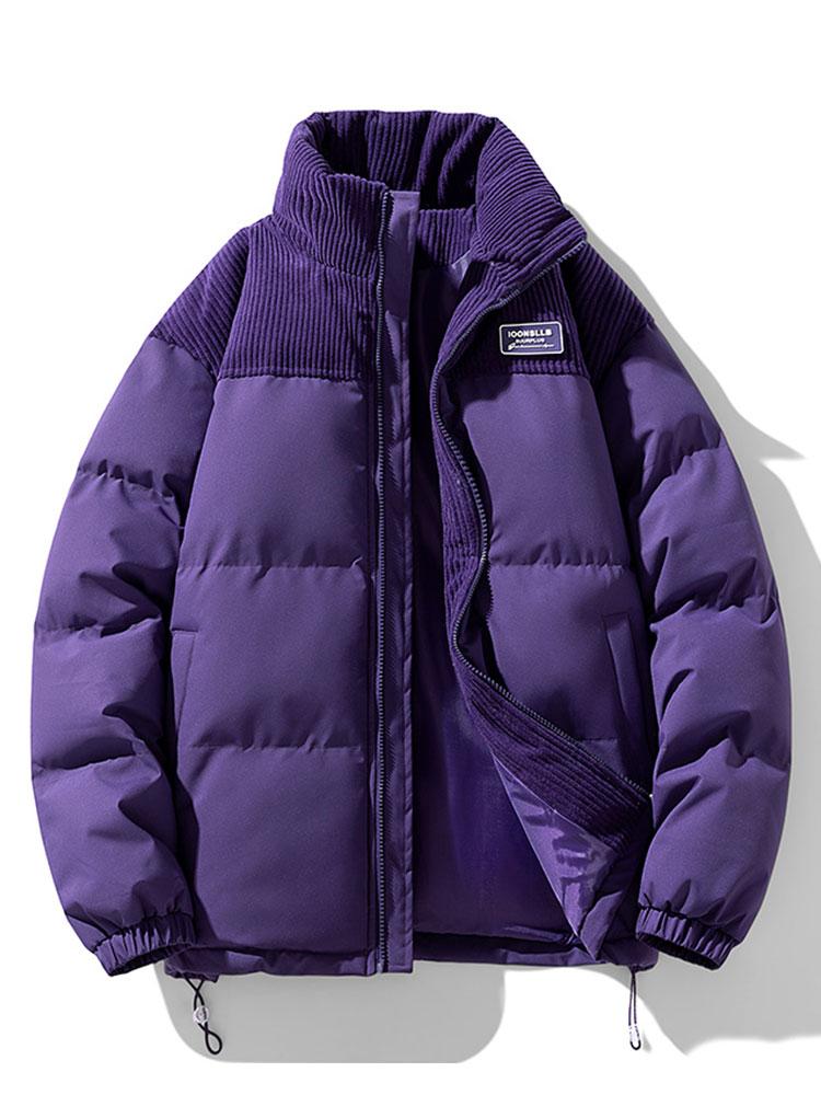 Alonso | Corduroy Panel Puffer Coat - Image 2