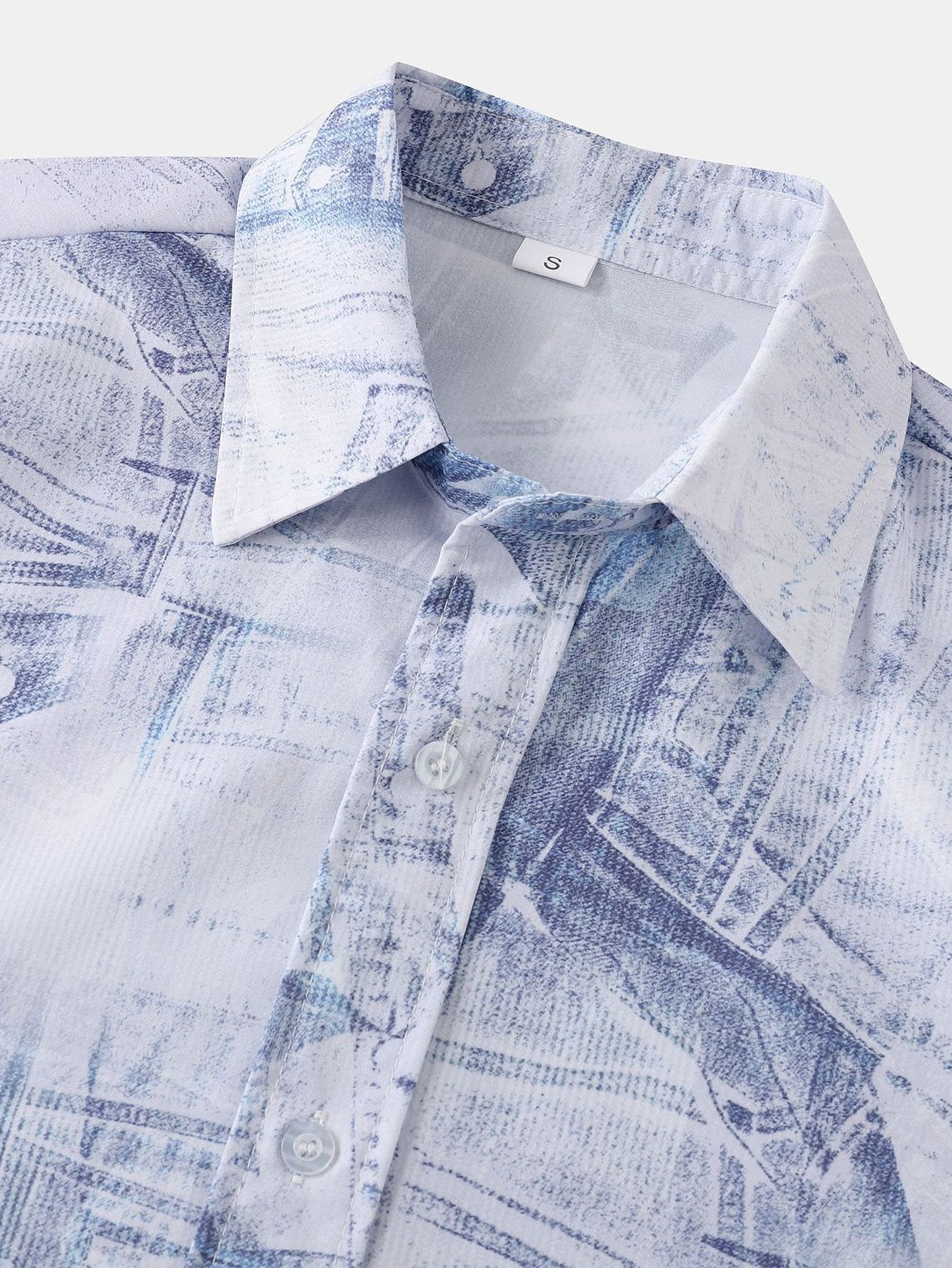 Alpheaus® | Denim Print Button Up Shirt - Image 3