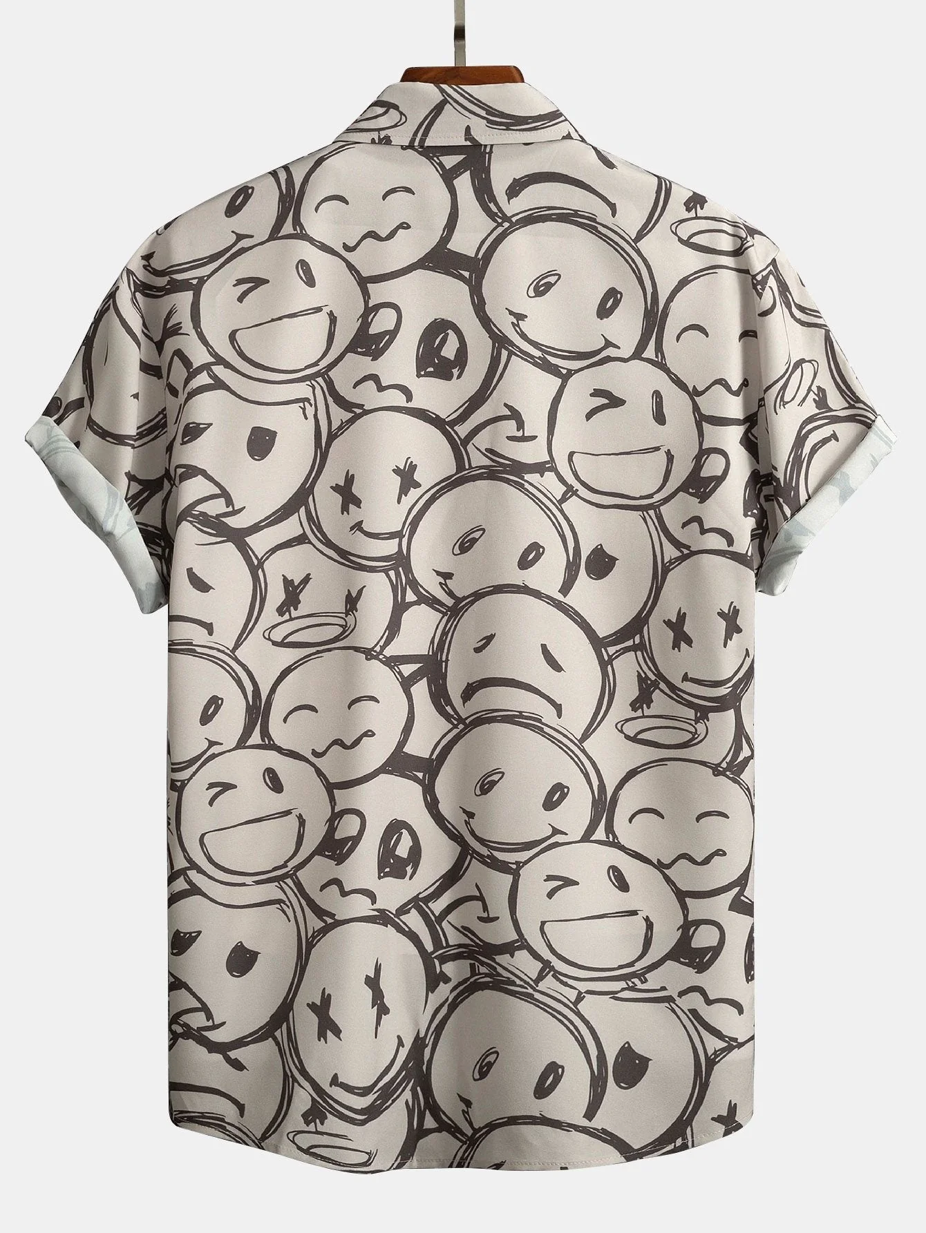 Alphonso® | Smiley Print Button Up Shirt - Image 2