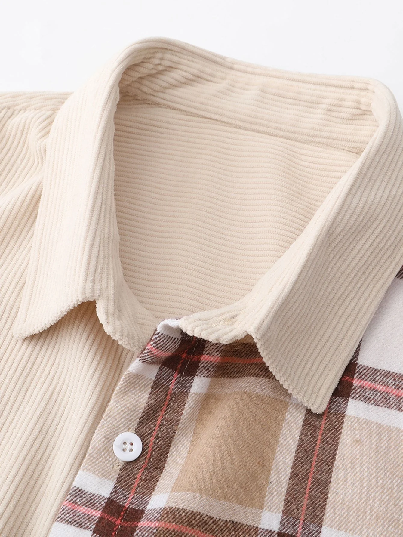 Altamirano® | Corduroy Plaid Panel Shirt - Image 5