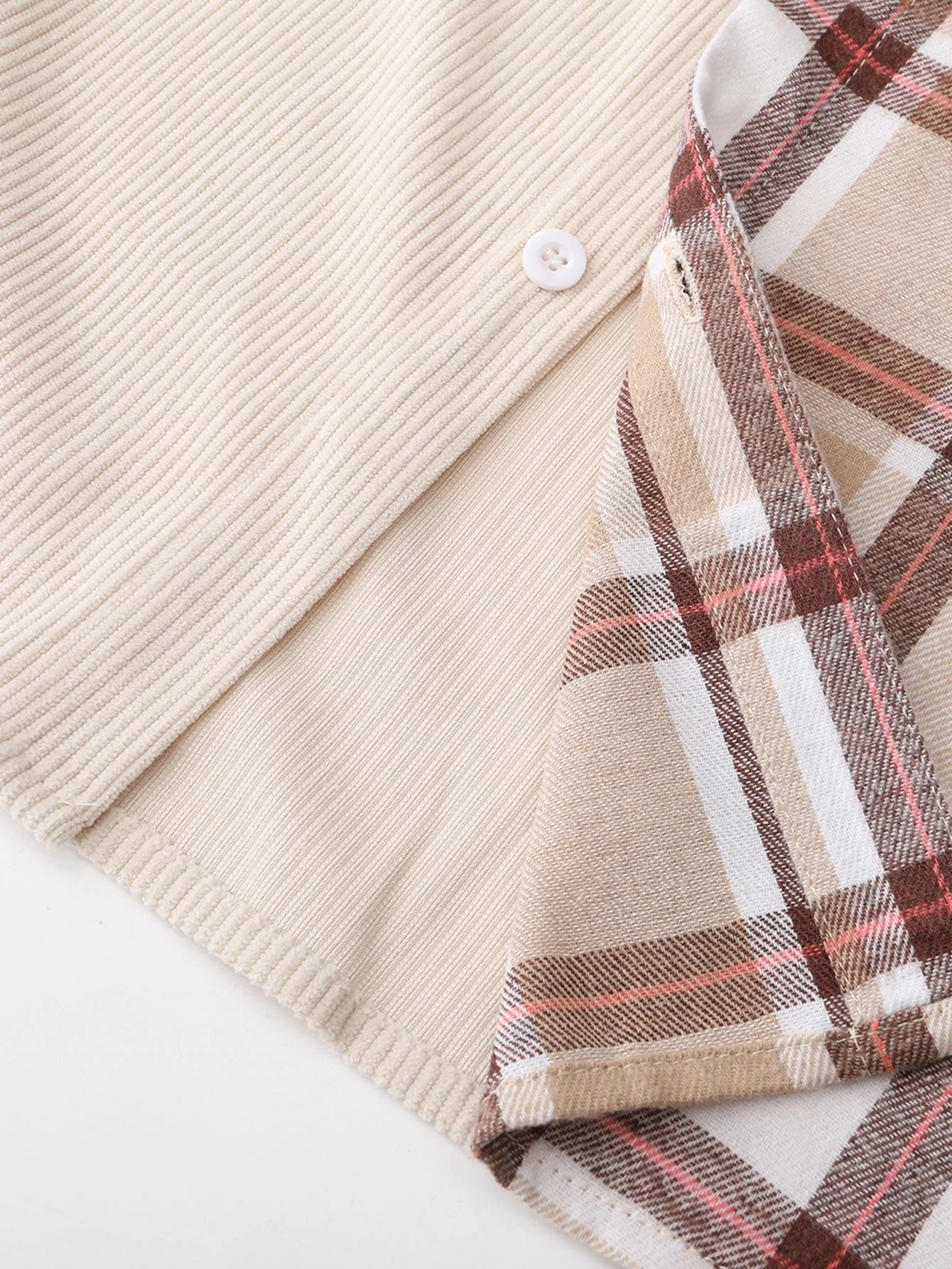Altamirano® | Corduroy Plaid Panel Shirt - Image 6