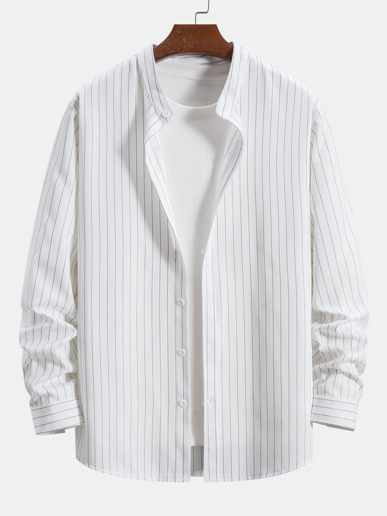 Althaea® | Long Sleeve Stand Collar Striped Shirt - Image 3