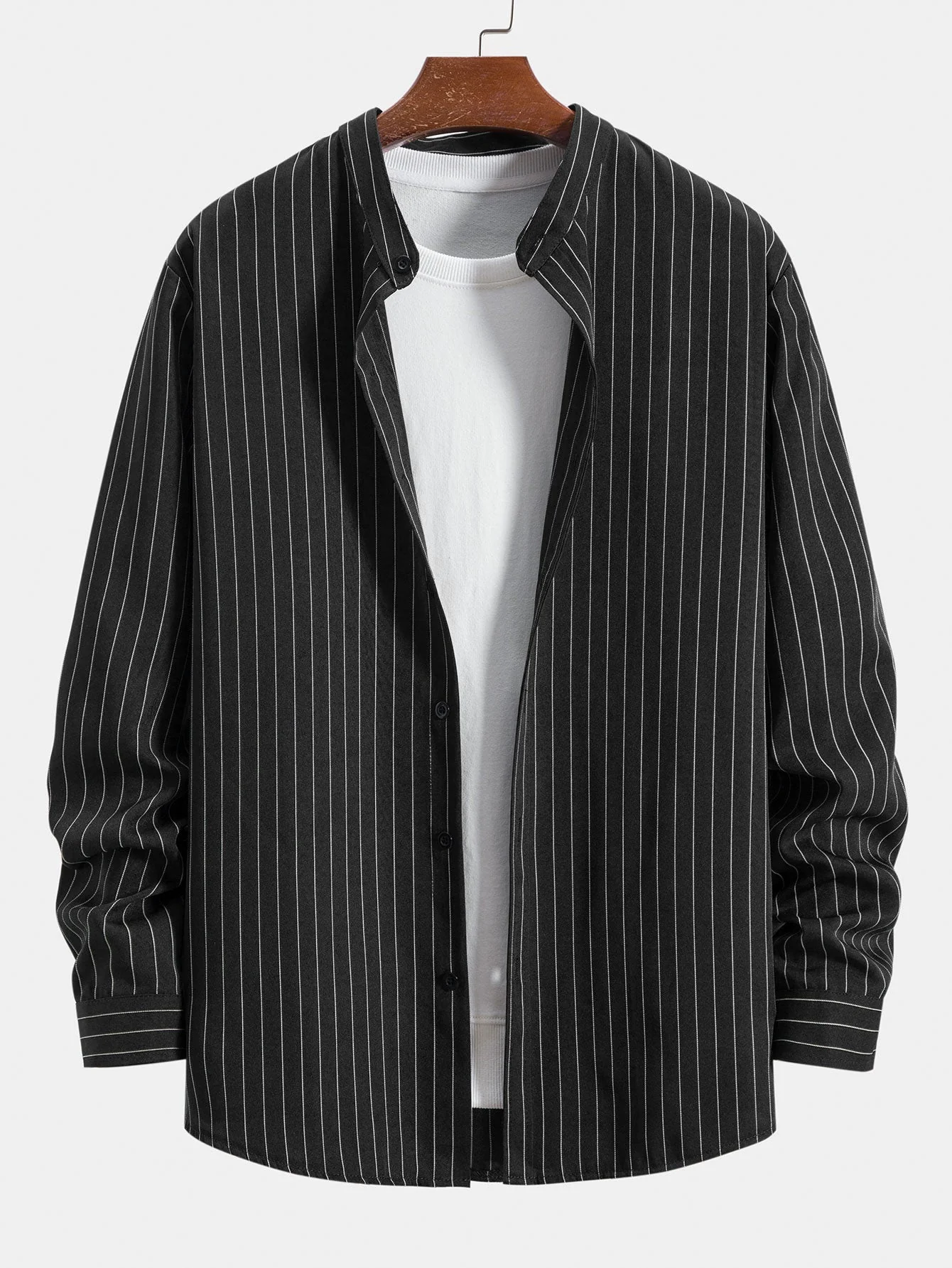 Althaea® | Long Sleeve Stand Collar Striped Shirt - Image 5