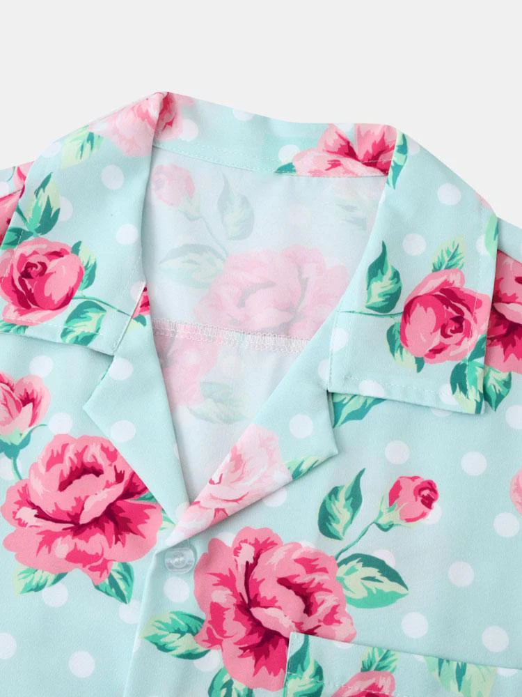 Alvard® | Floral Polka Dot Print Revere Collar Shirt - Image 3
