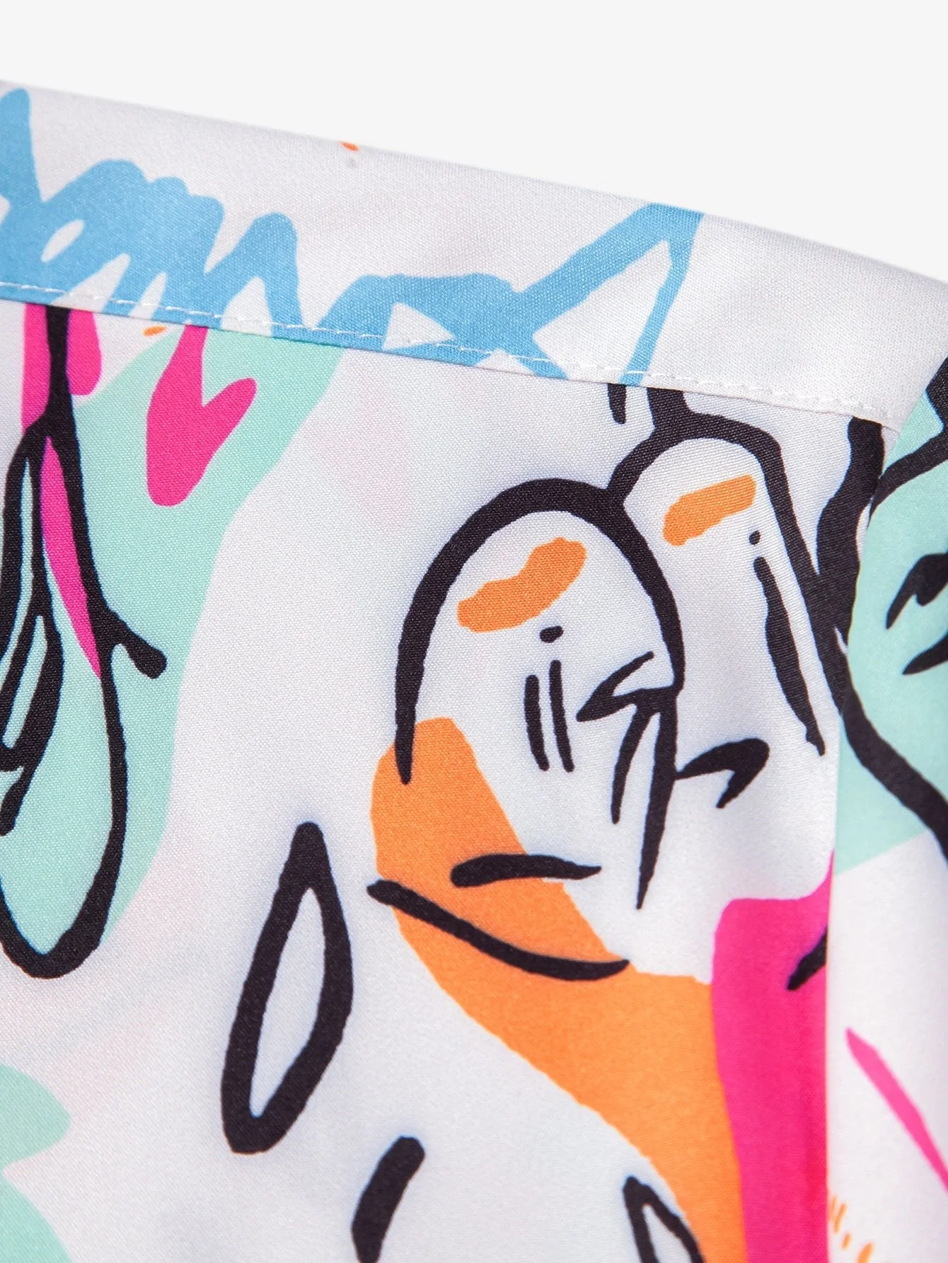 Alvaro® | Graffiti Print Button Up Shirt - Image 4