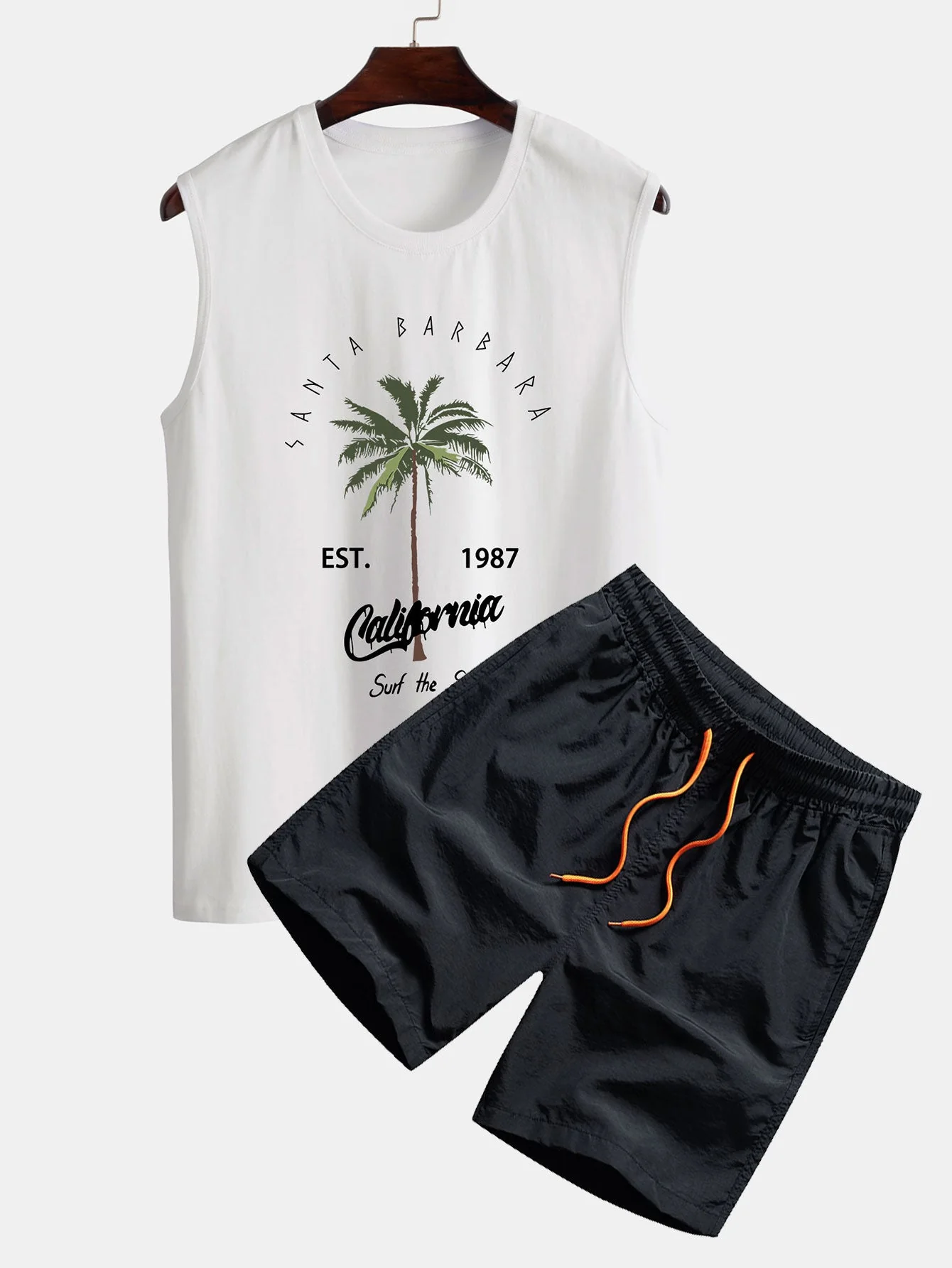 Álvaro® | Palm Tree Print Tank Top & Swim Shorts