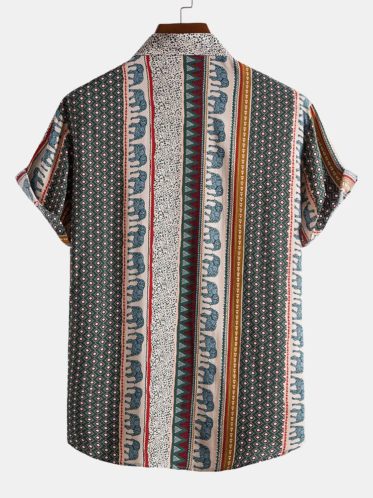 Alvern® | Elephant Geometric Print Shirt - Image 2
