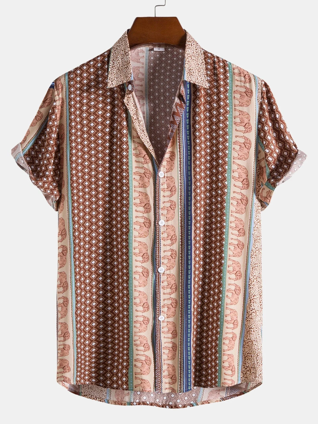 Alvern® | Elephant Geometric Print Shirt - Image 3