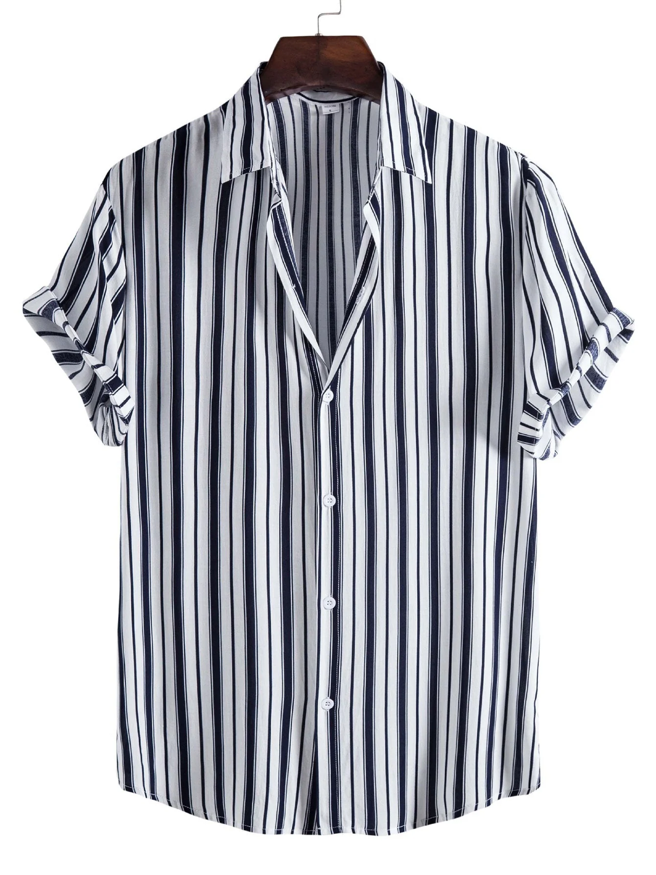 Alvis® | Stripes Short Sleeve Casual Shirts - Image 3