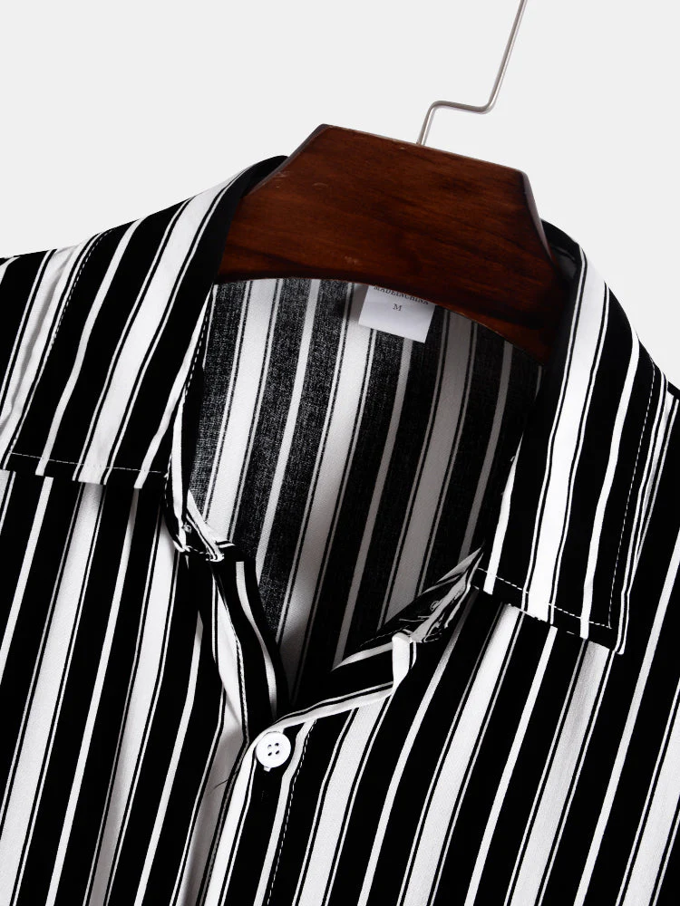Alvis® | Stripes Short Sleeve Casual Shirts - Image 5