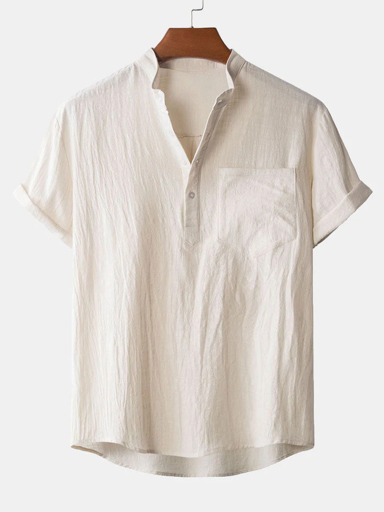 Amaan® | Henry Collar Shirt With Pocket - Image 2