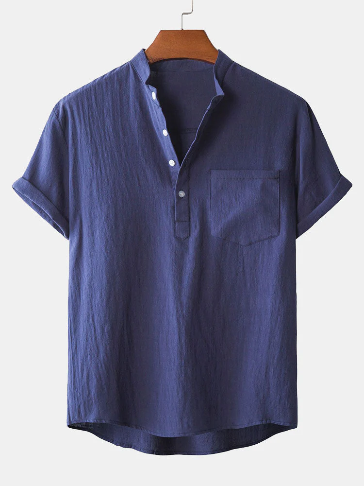 Amaan® | Henry Collar Shirt With Pocket - Image 4