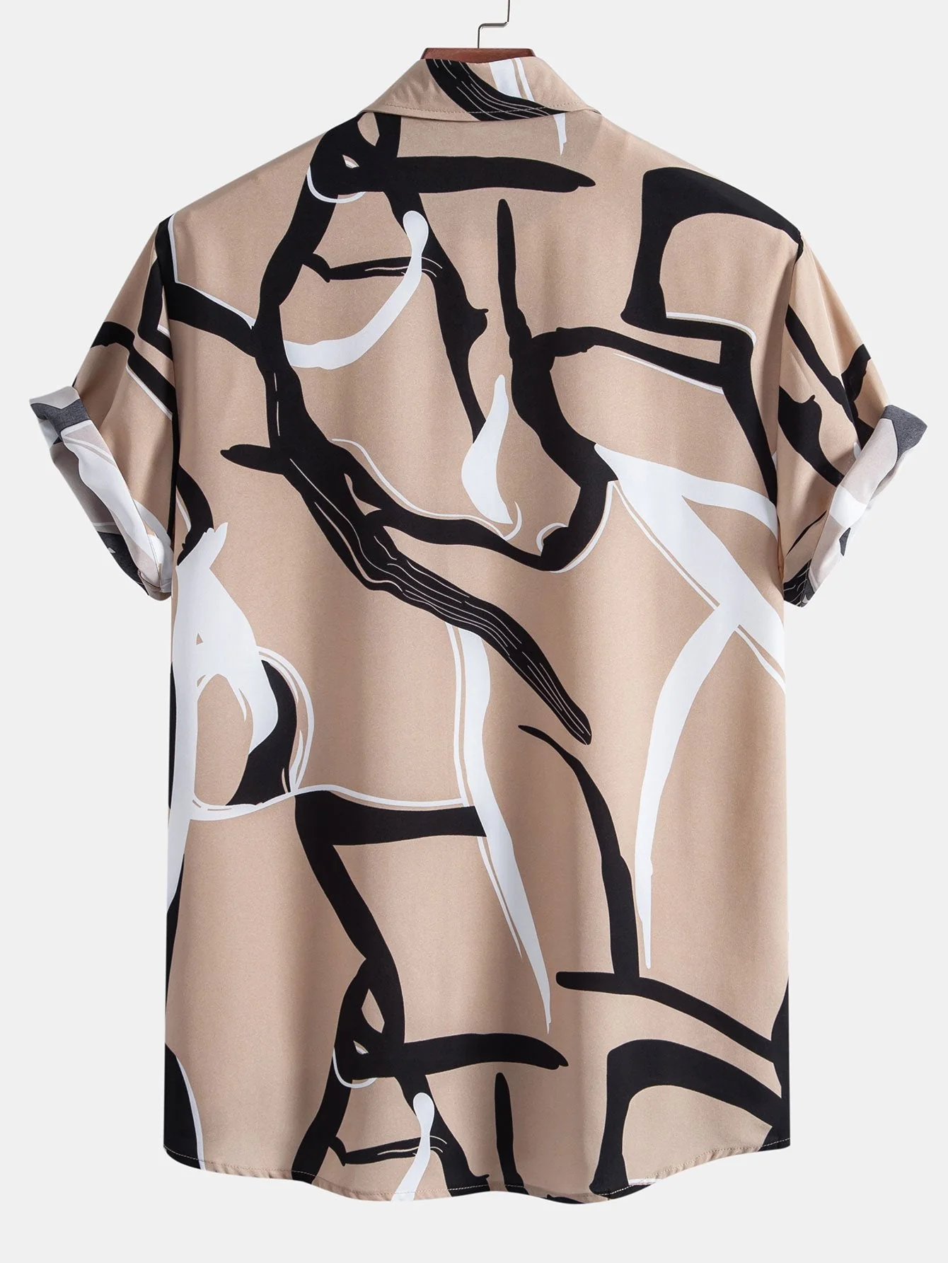 Amadeo® | Abstract Print Button Up Shirt - Image 4