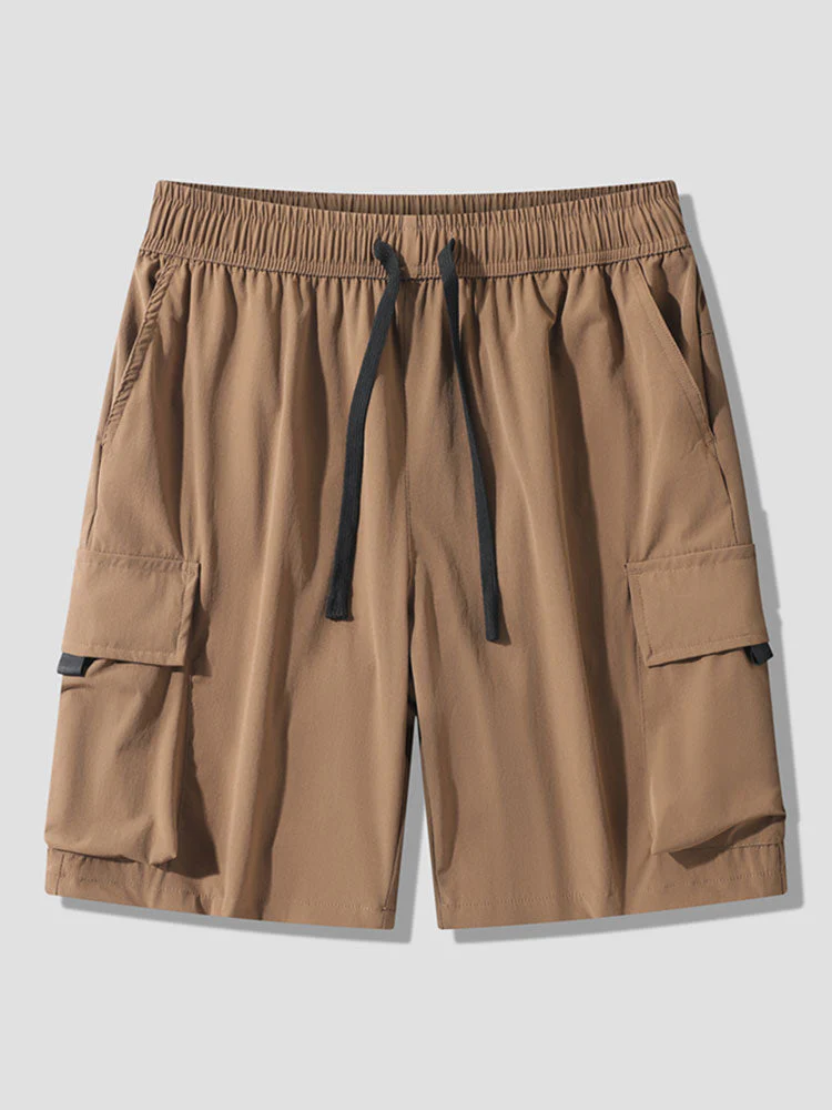 Amadeus | Solid Drawstring Cargo Shorts - Image 6