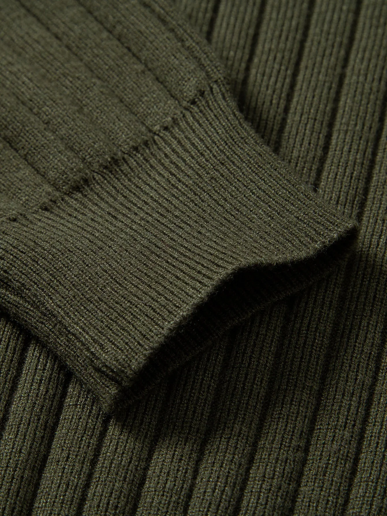 Amalio® | Long Sleeve Ribbed Knit Johnny Collar Polo Shirt - Image 5
