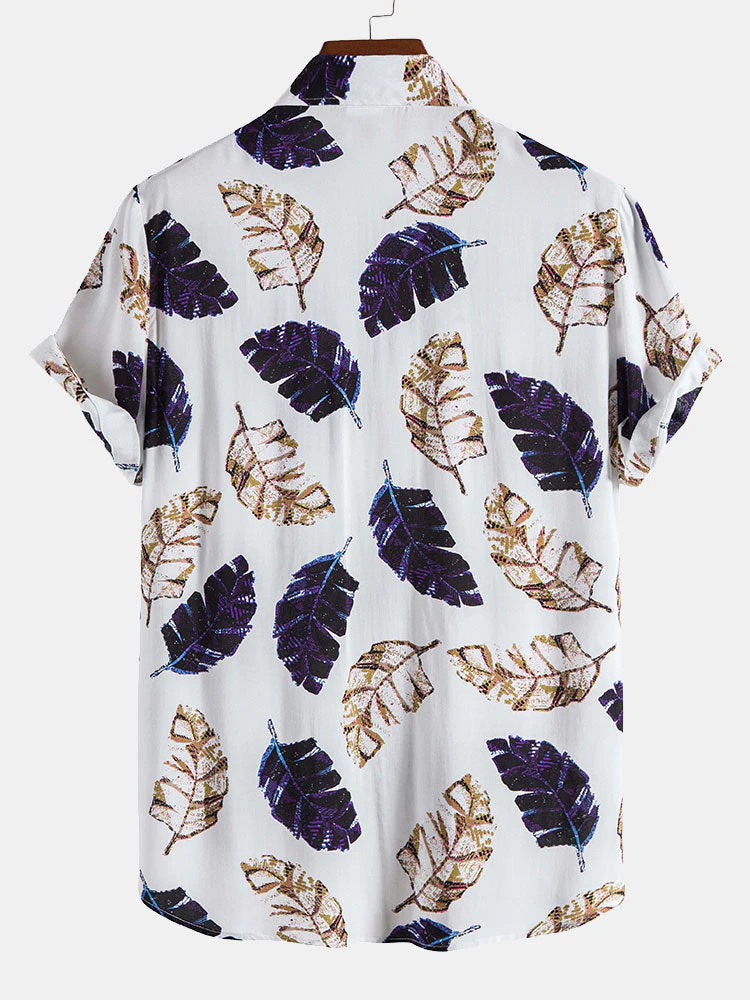 Amancio® | Leaves Print Shirt - Image 2