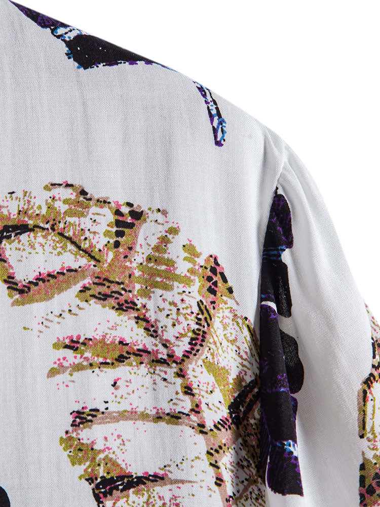 Amancio® | Leaves Print Shirt - Image 4