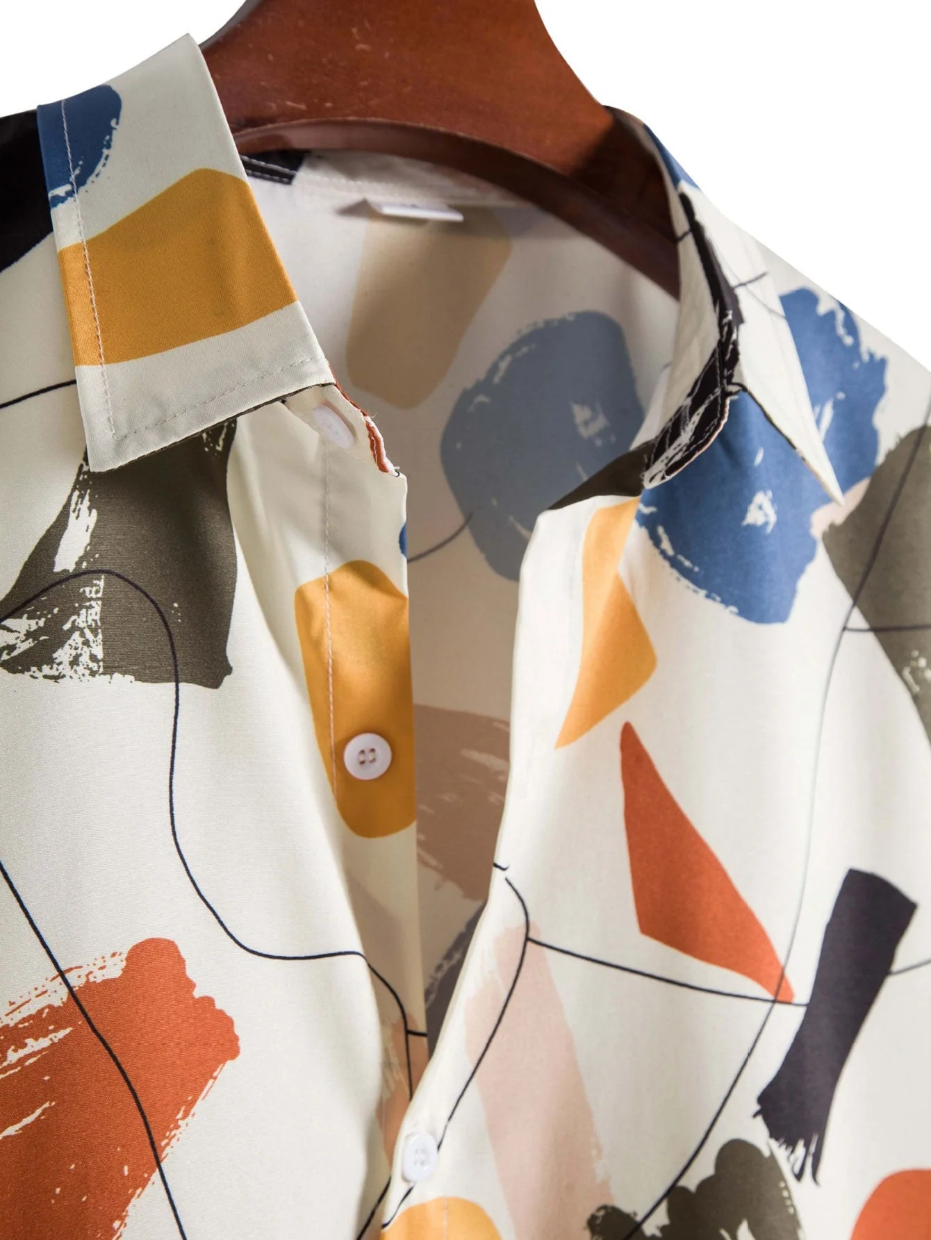Amandus® | Hand Drawn Color Blocks Print Shirt - Image 3