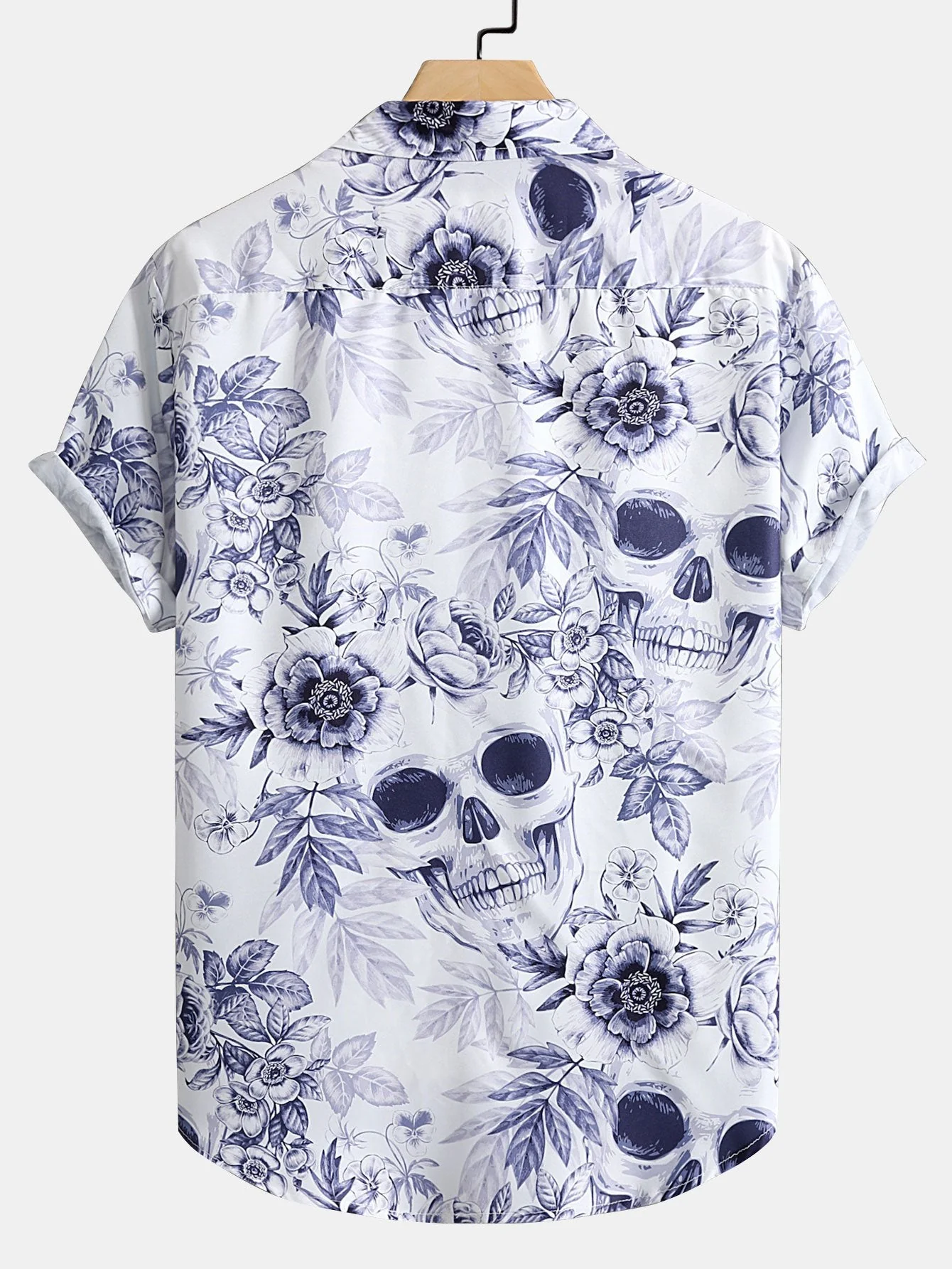 Amarildo® | Skull Floral Print Button Up Shirt - Image 2