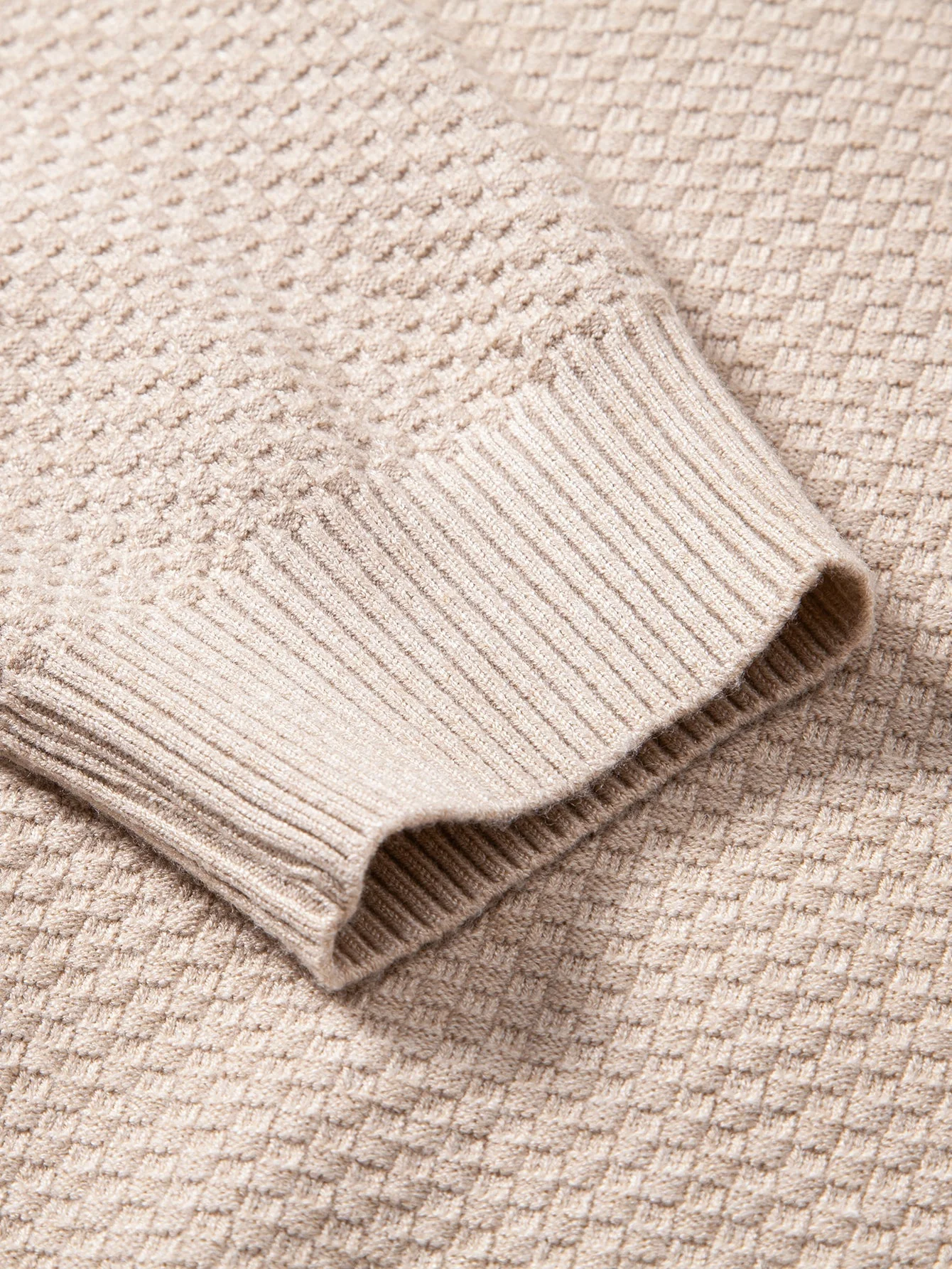 Amaro® | Checkerboard Textured Turtle Neck Sweater - Image 10