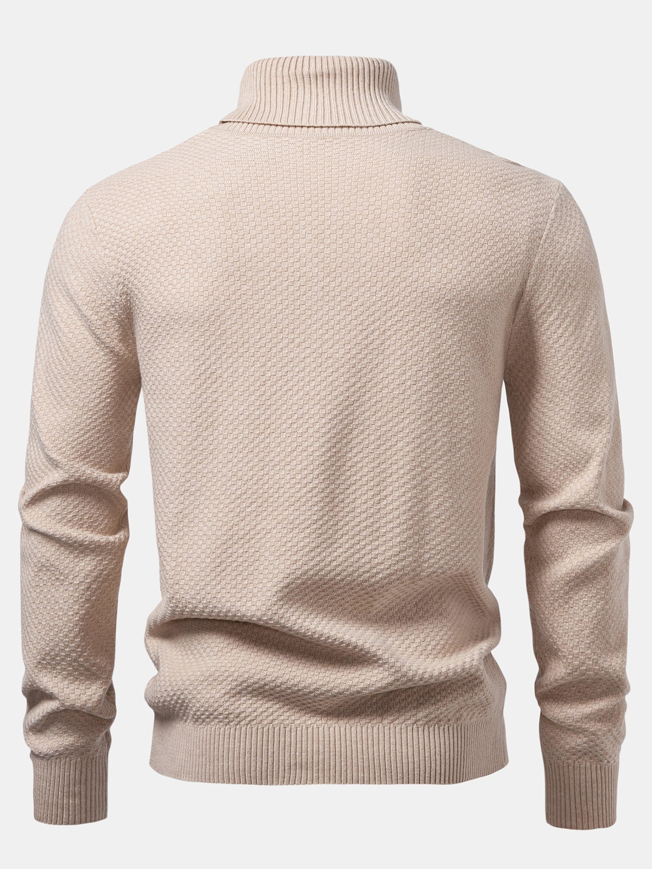 Amaro® | Checkerboard Textured Turtle Neck Sweater - Image 14