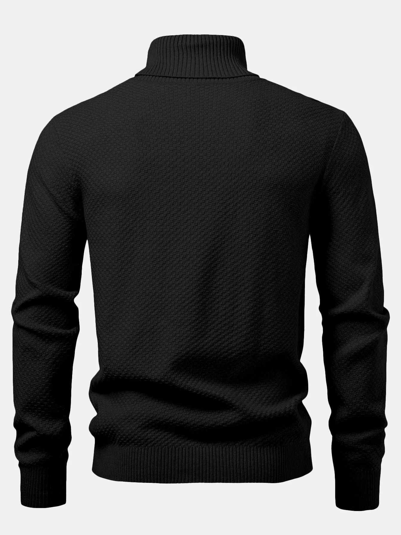 Amaro® | Checkerboard Textured Turtle Neck Sweater - Image 16