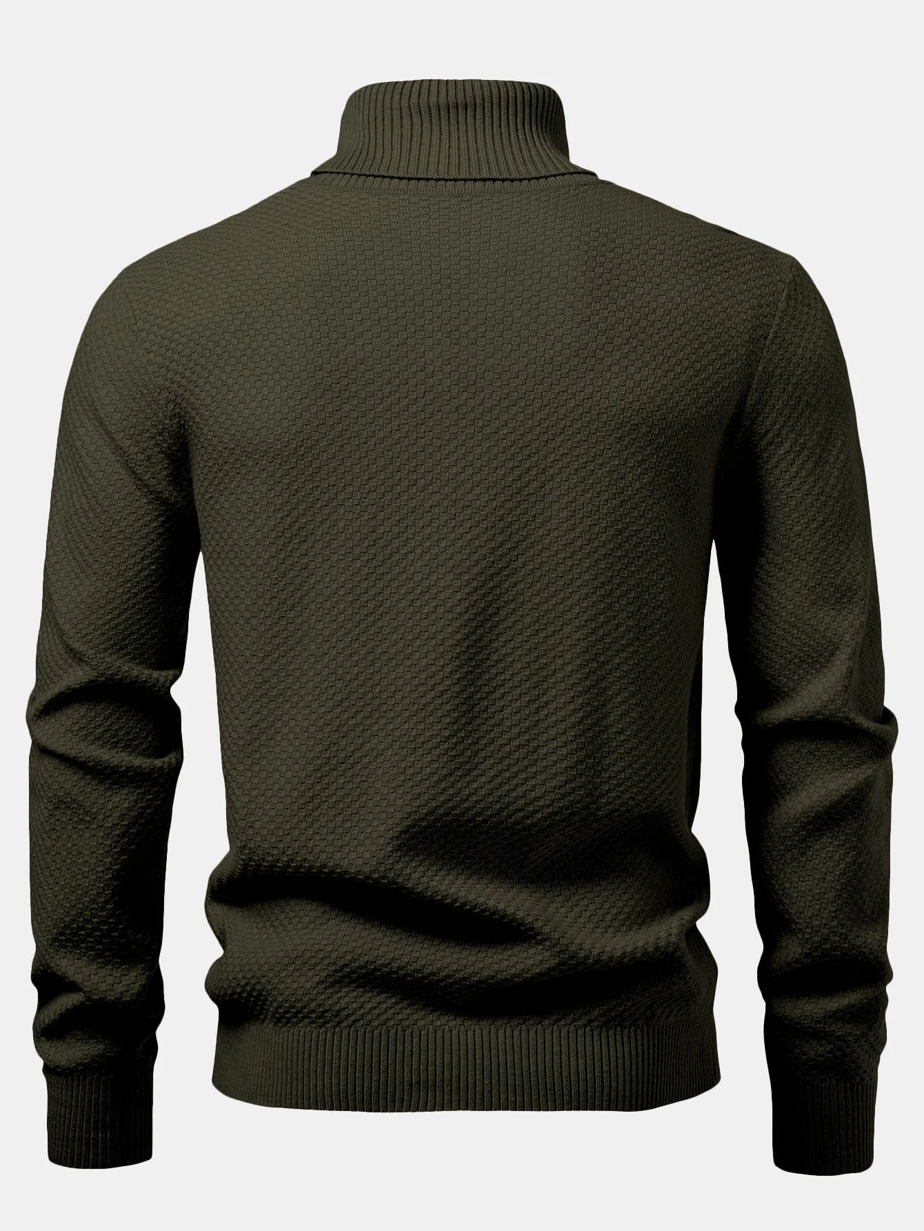 Amaro® | Checkerboard Textured Turtle Neck Sweater - Image 18