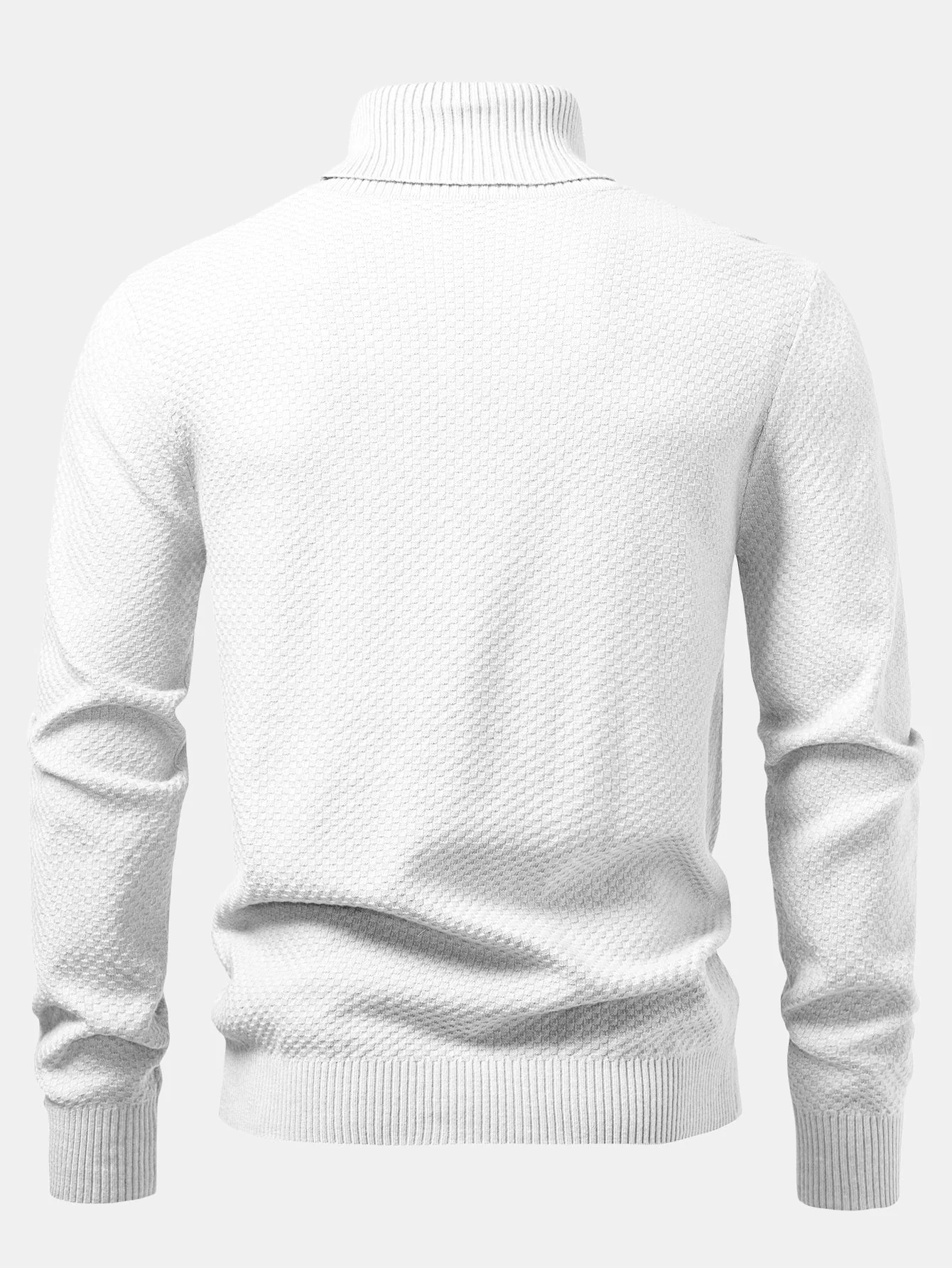 Amaro® | Checkerboard Textured Turtle Neck Sweater - Image 2
