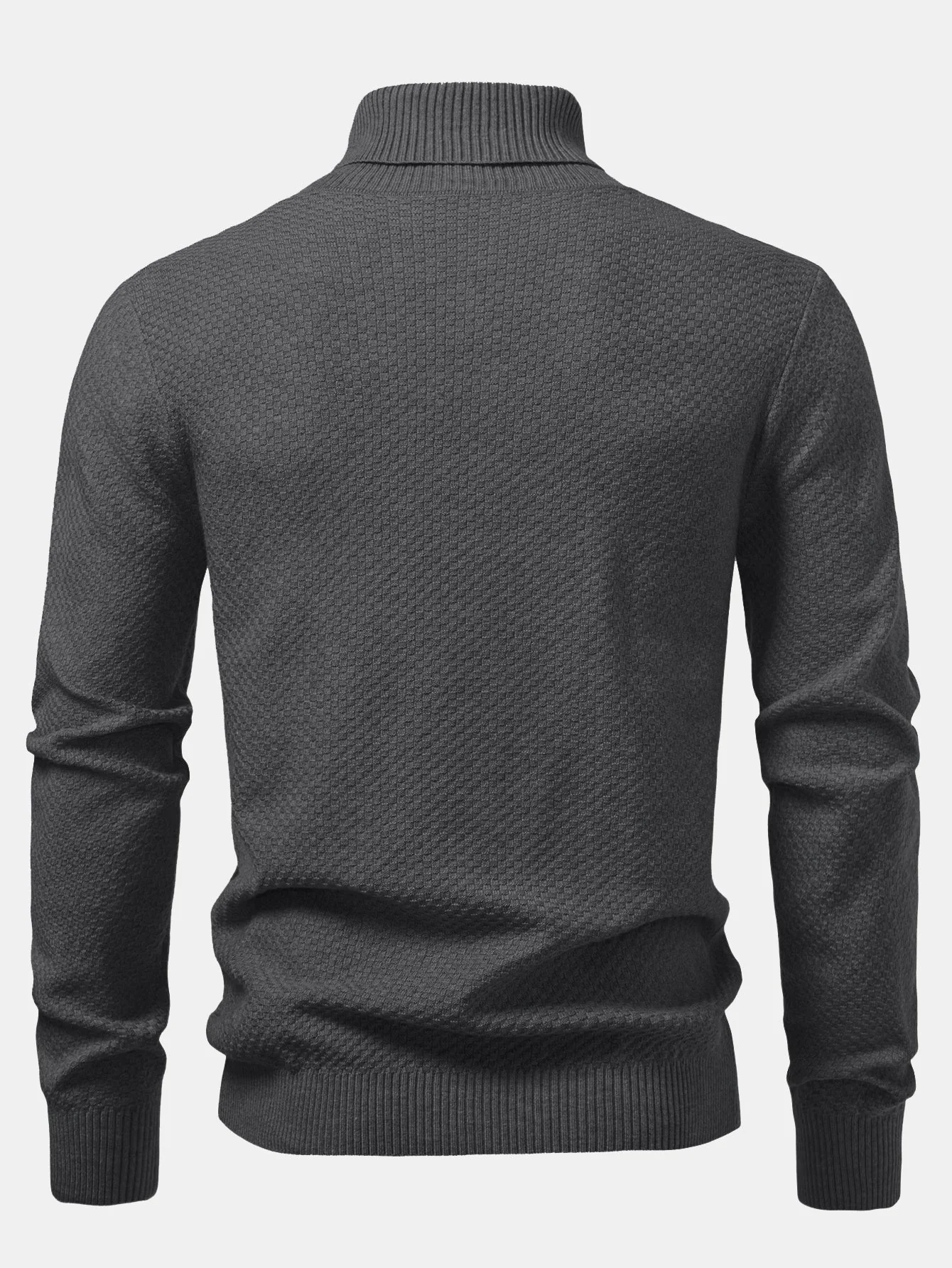 Amaro® | Checkerboard Textured Turtle Neck Sweater - Image 4