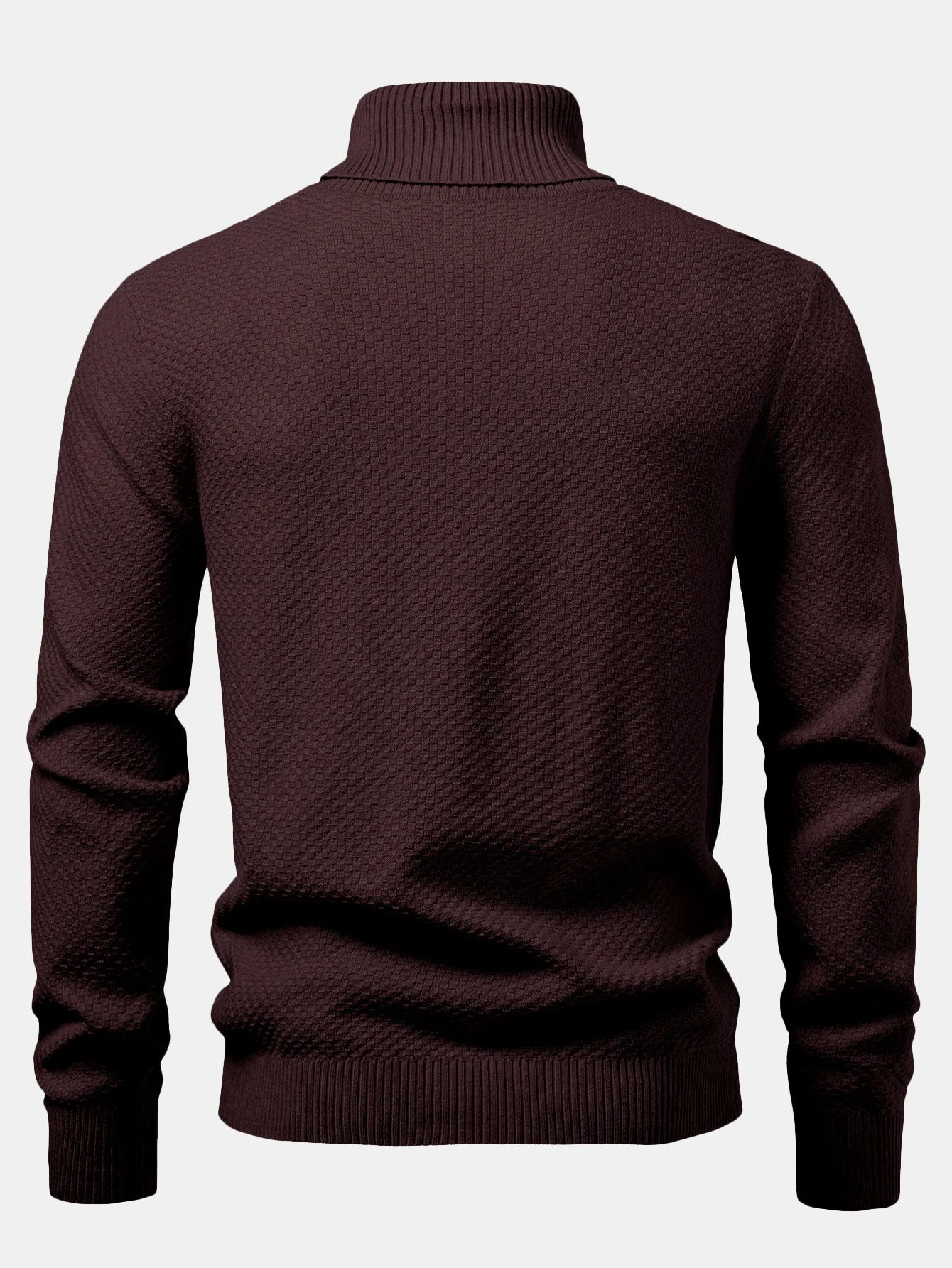 Amaro® | Checkerboard Textured Turtle Neck Sweater - Image 6