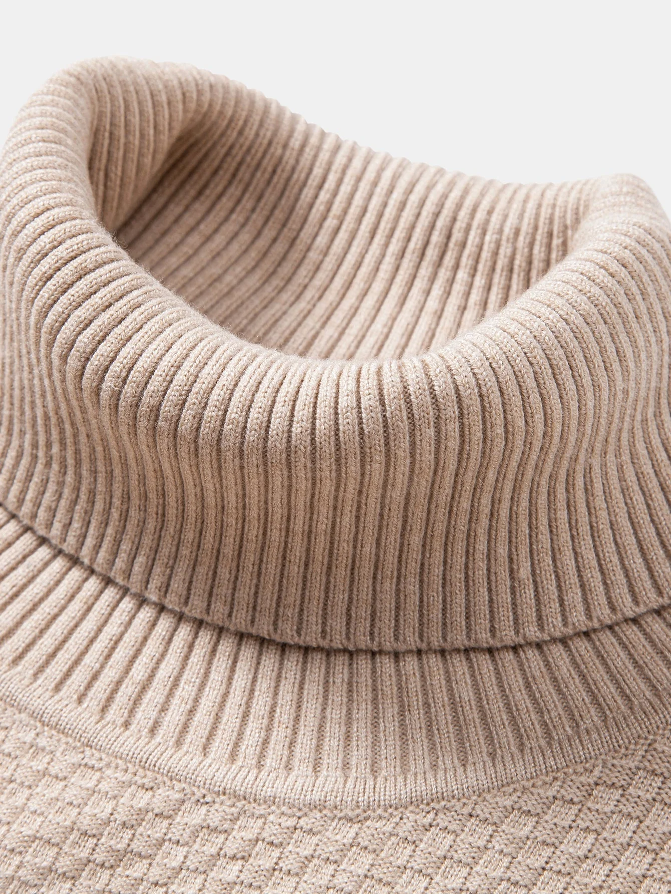 Amaro® | Checkerboard Textured Turtle Neck Sweater - Image 8