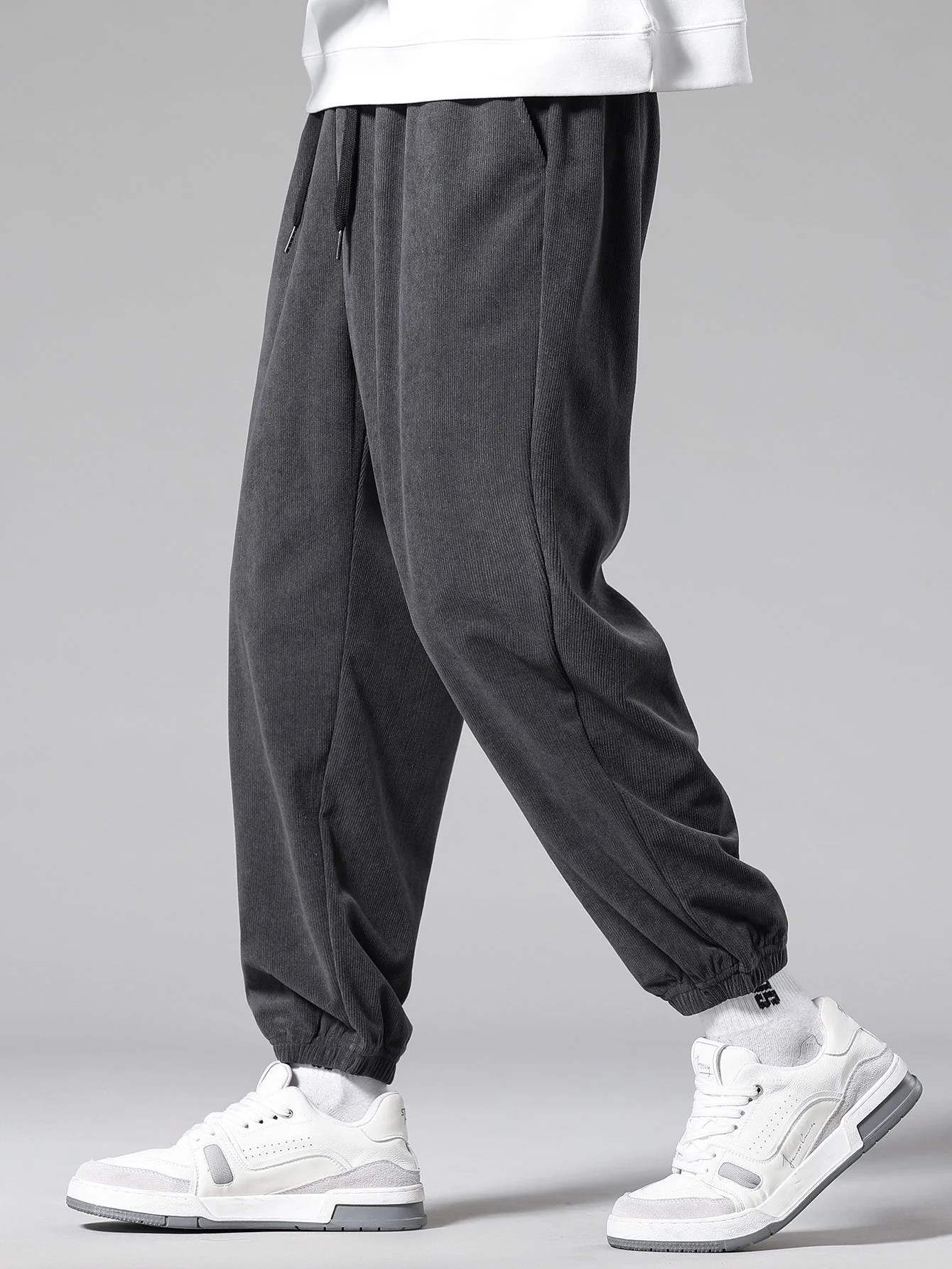 Amaro® | Corduroy Drawstring Jogging Pants - Image 10