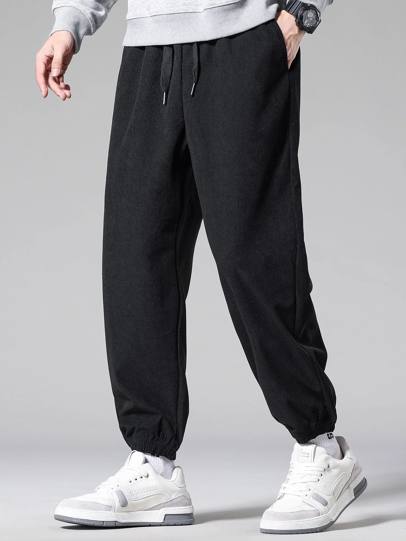 Amaro® | Corduroy Drawstring Jogging Pants - Image 4