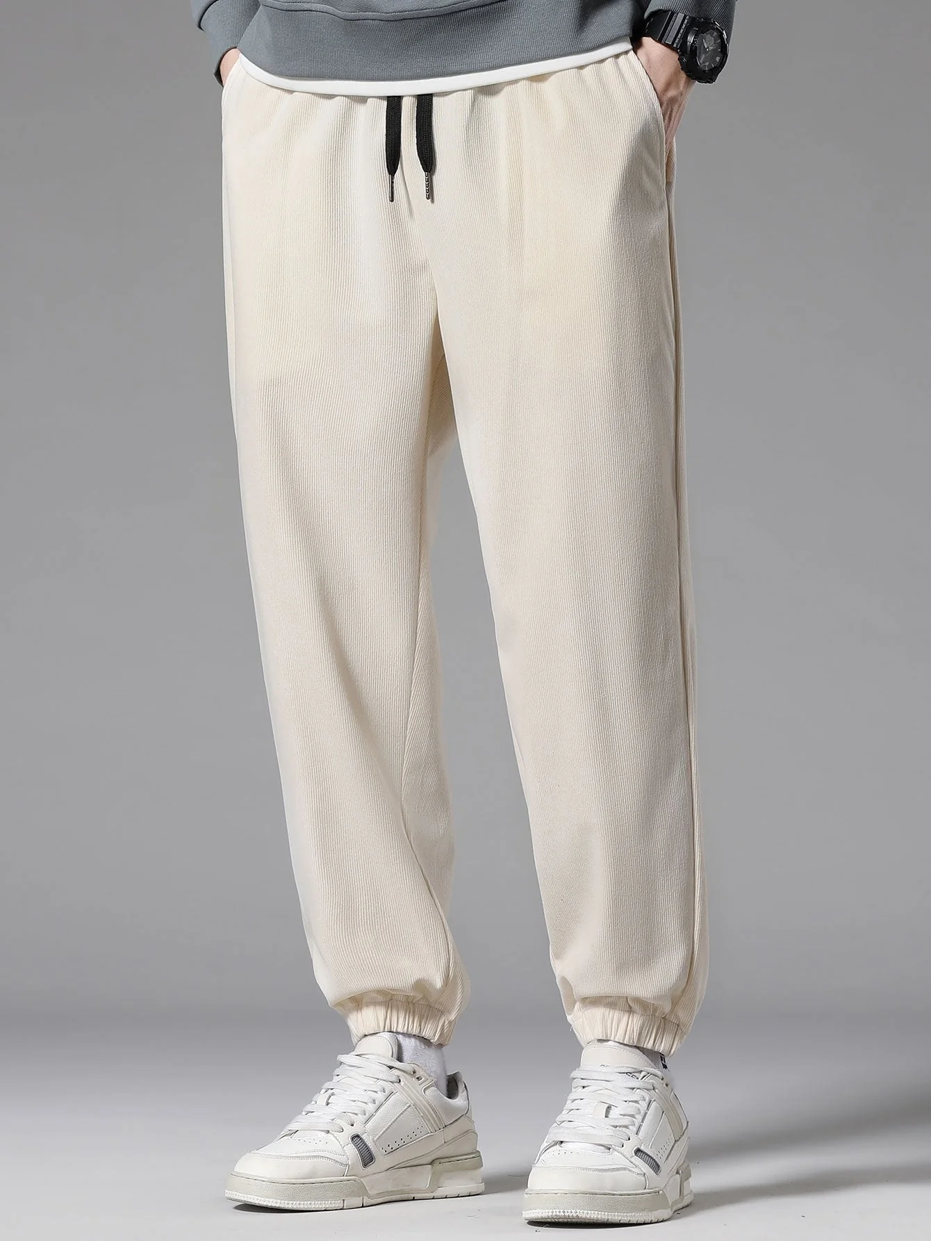 Amaro® | Corduroy Drawstring Jogging Pants - Image 9