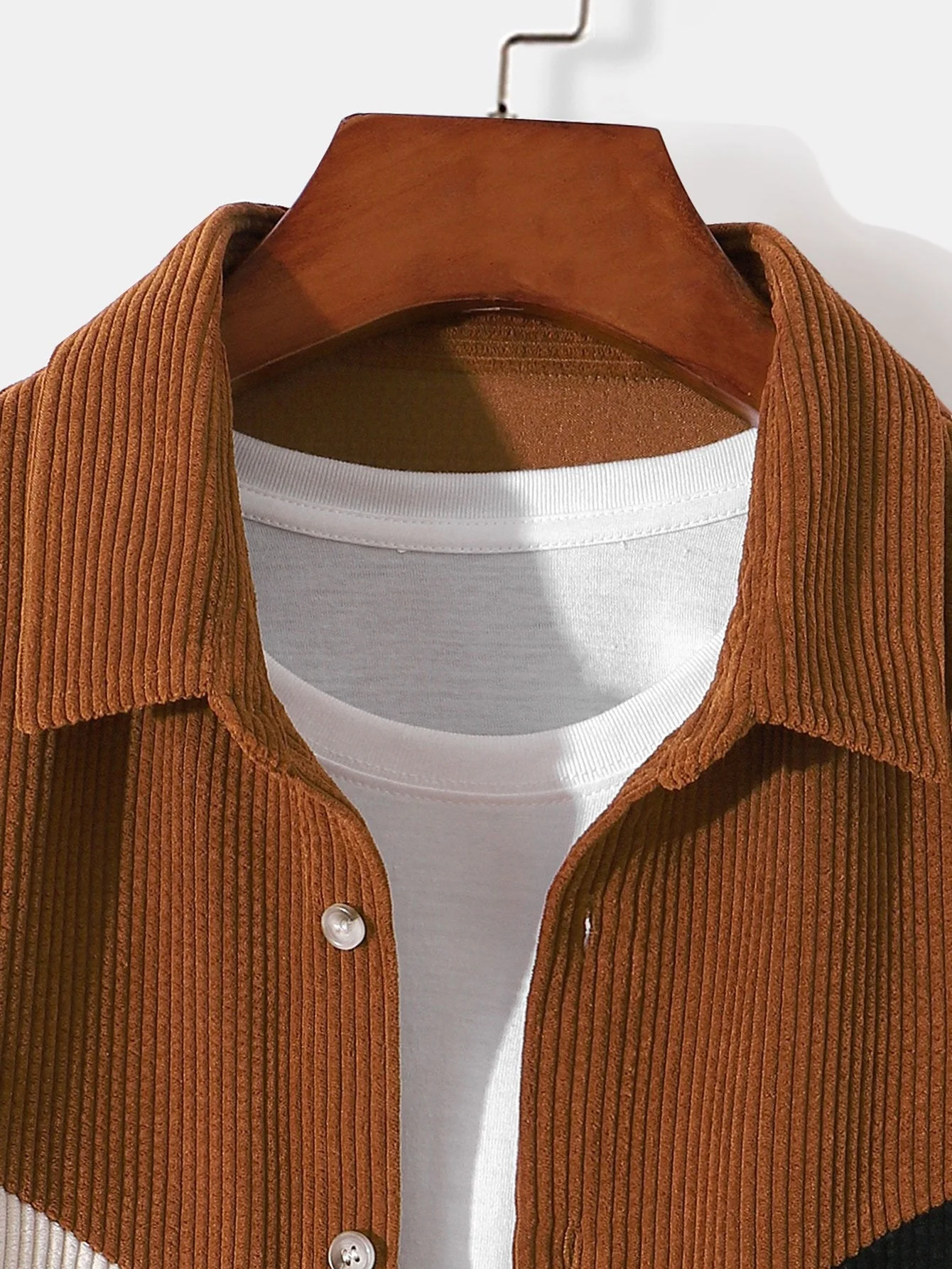 Amatus® | Long Sleeve Color Block Corduroy Shirt - Image 3