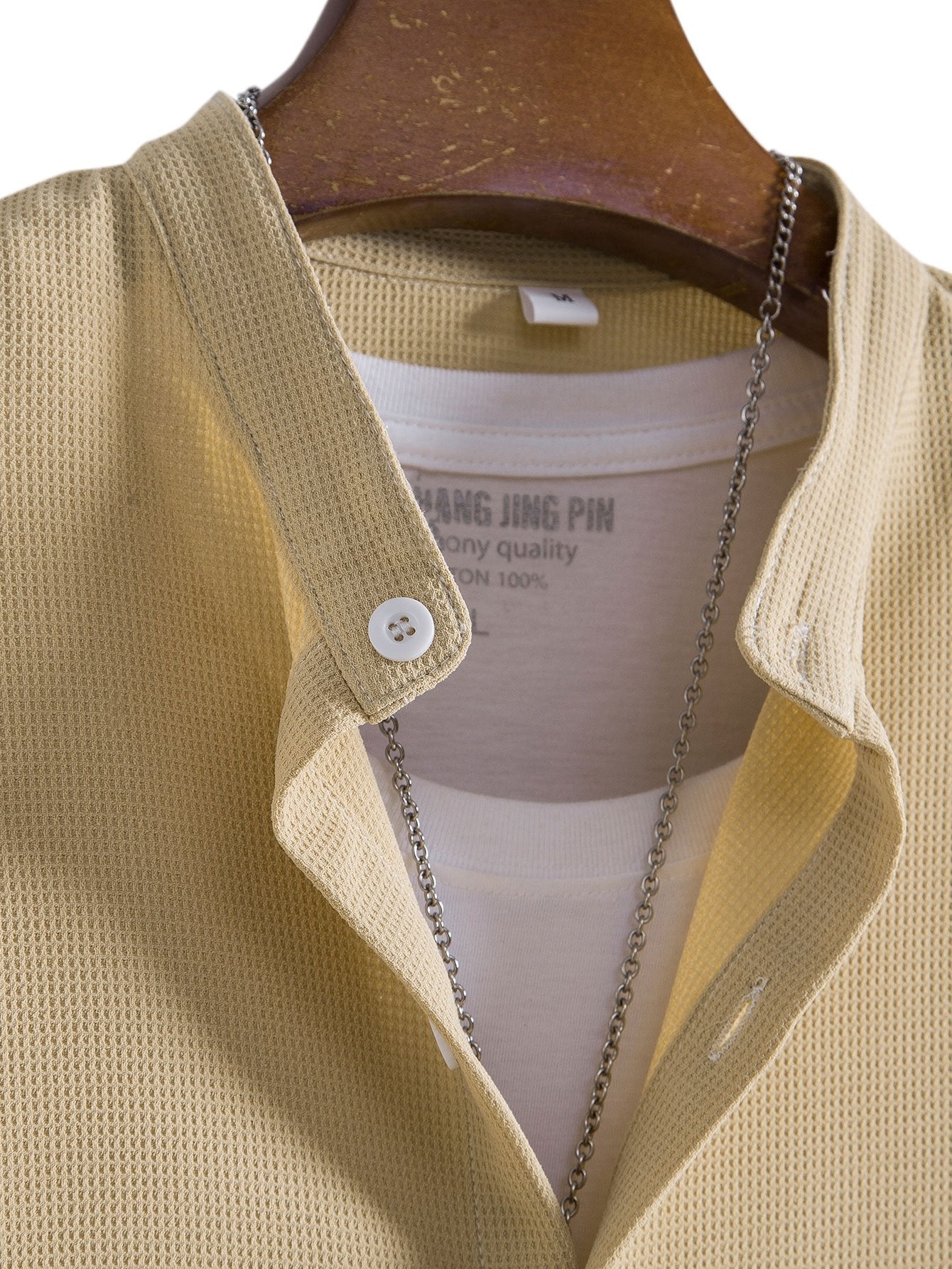 Amel® | Waffle Stand Collar Shirt - Image 3