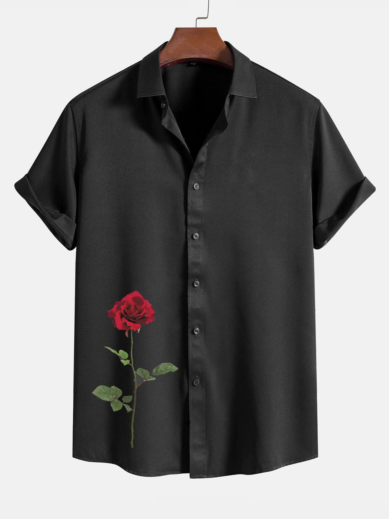 Amer® | Red Rose Graphic Print Shirts - Image 2