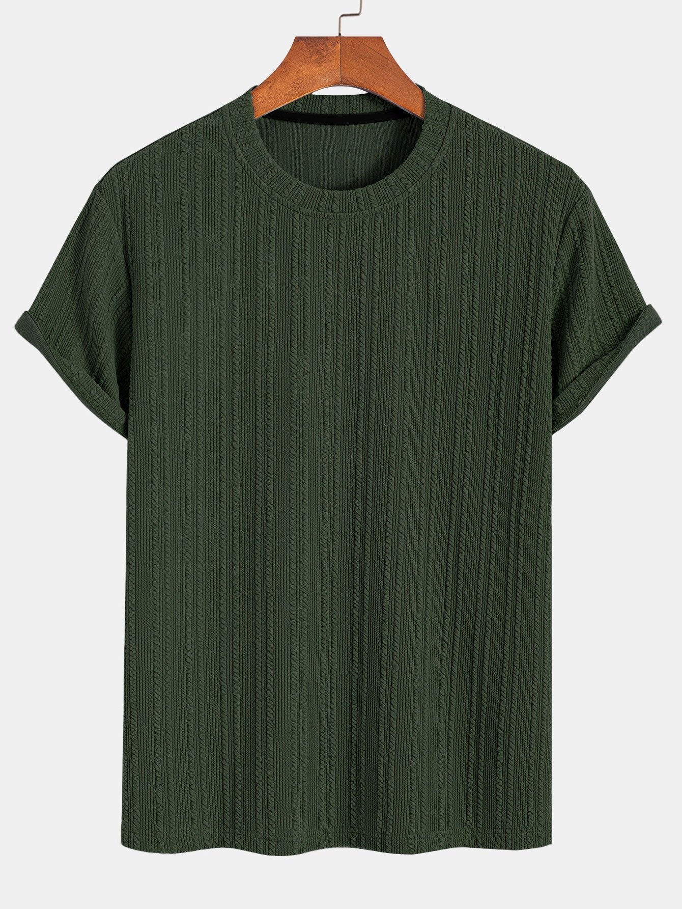 Américo® | Muscle Fit Ribbed T-Shirt - Image 3