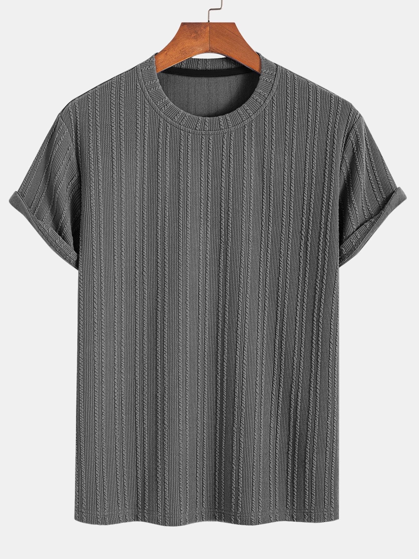 Américo® | Muscle Fit Ribbed T-Shirt - Image 7